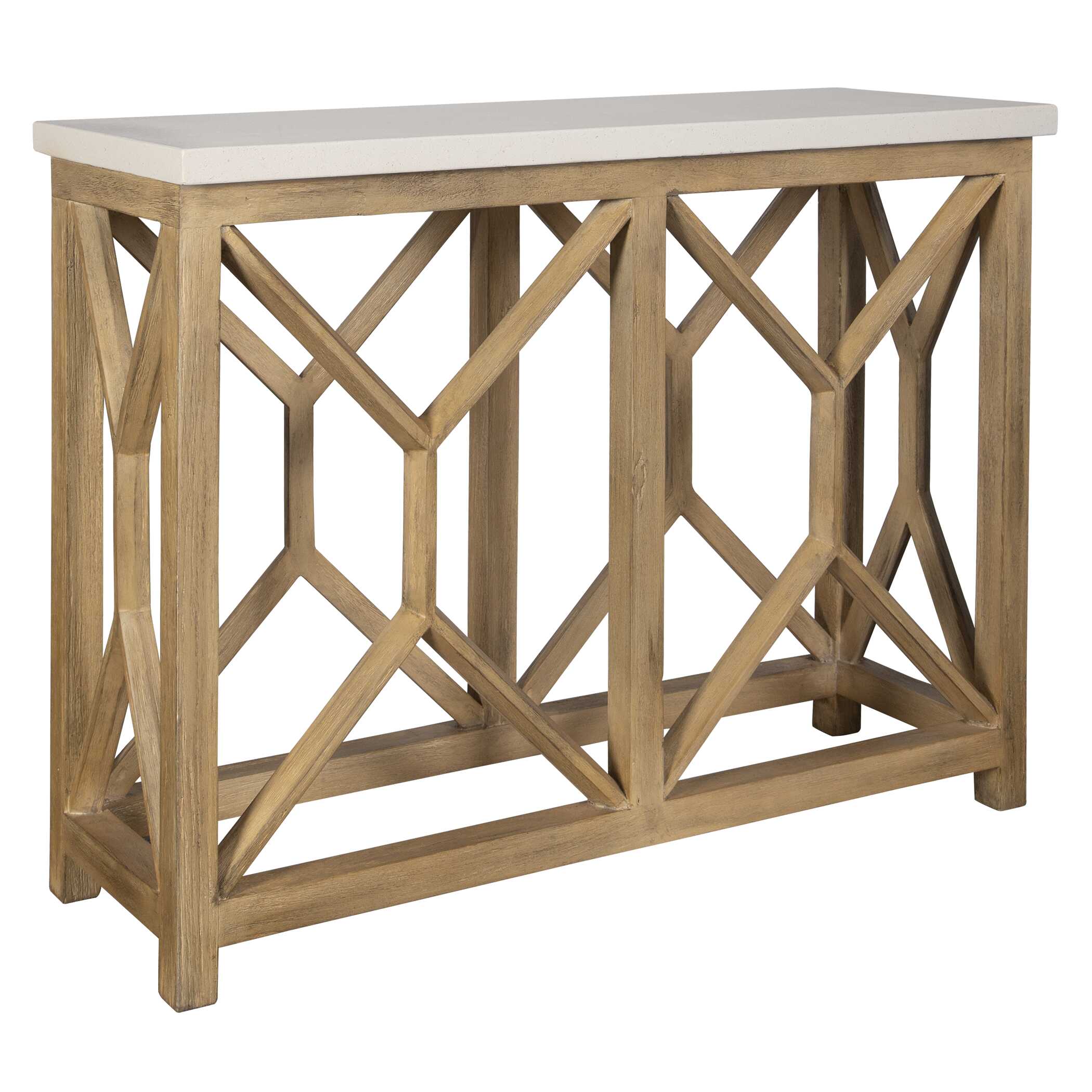 Catali Ivory Stone Console Table