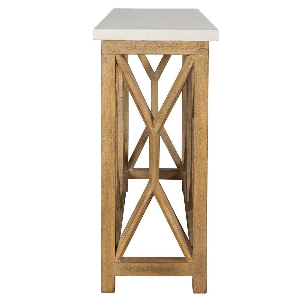 Catali Ivory Stone Console Table