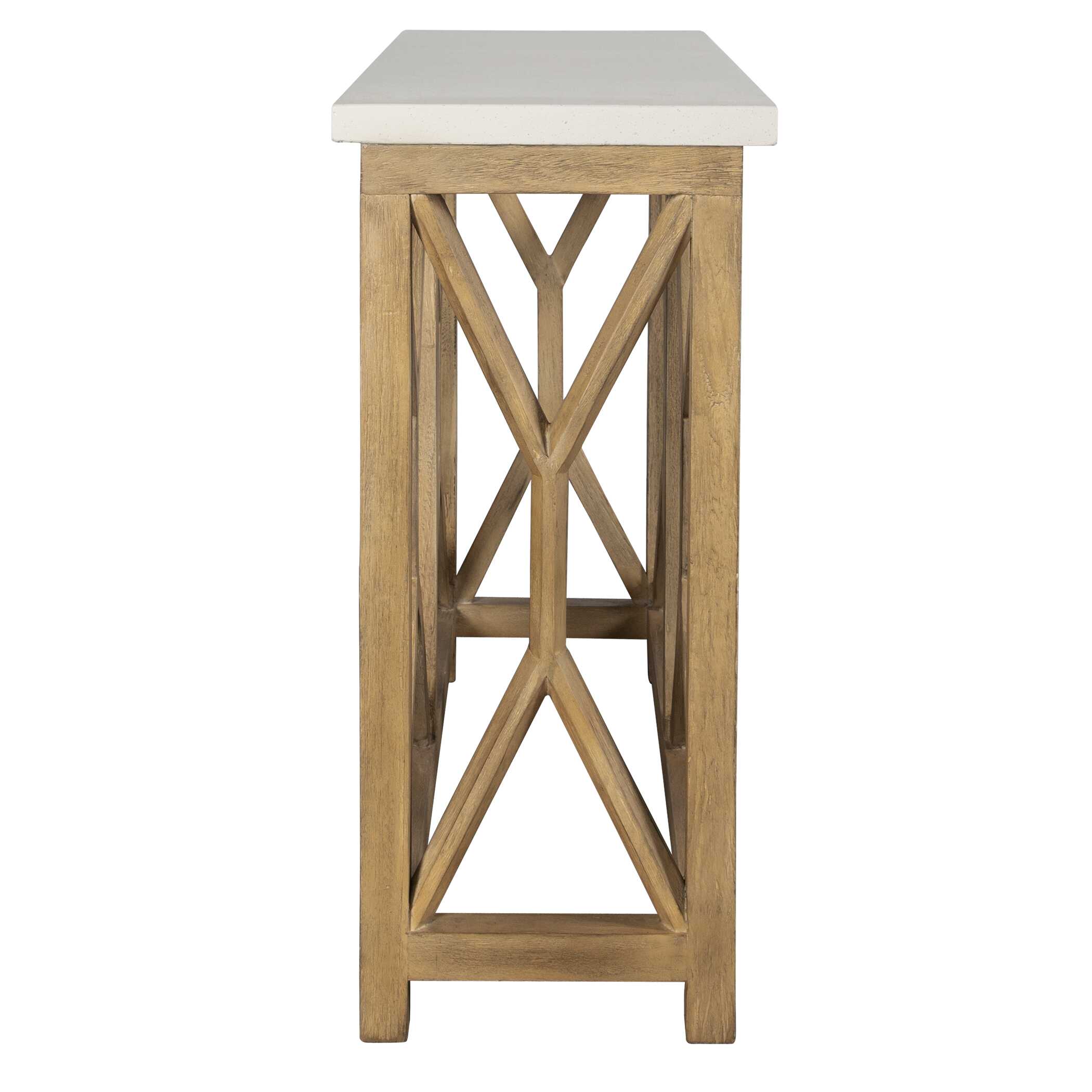 Catali Ivory Stone Console Table