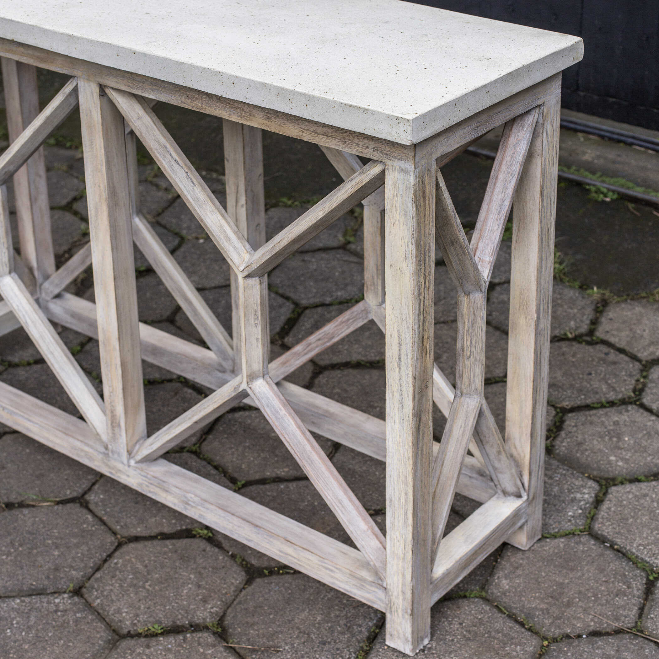 Catali Ivory Stone Console Table