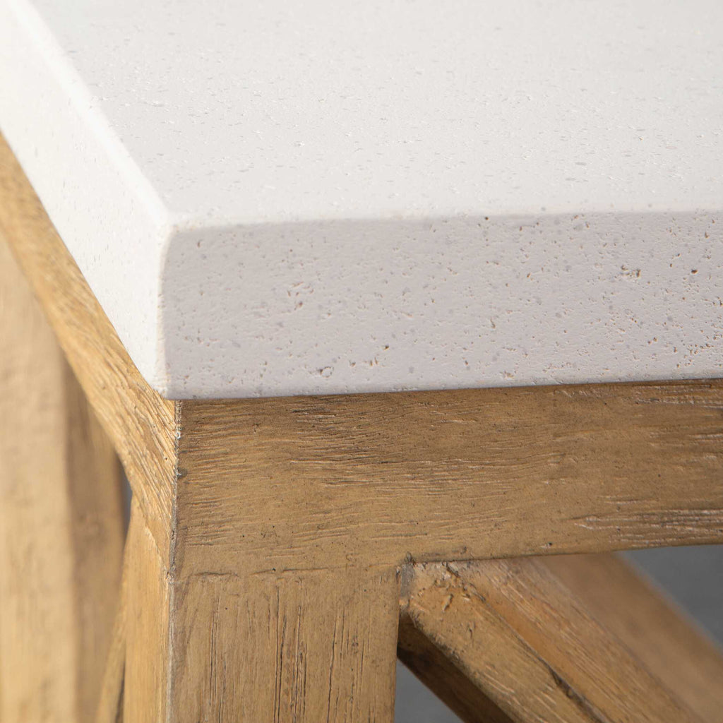 Catali Ivory Stone Console Table