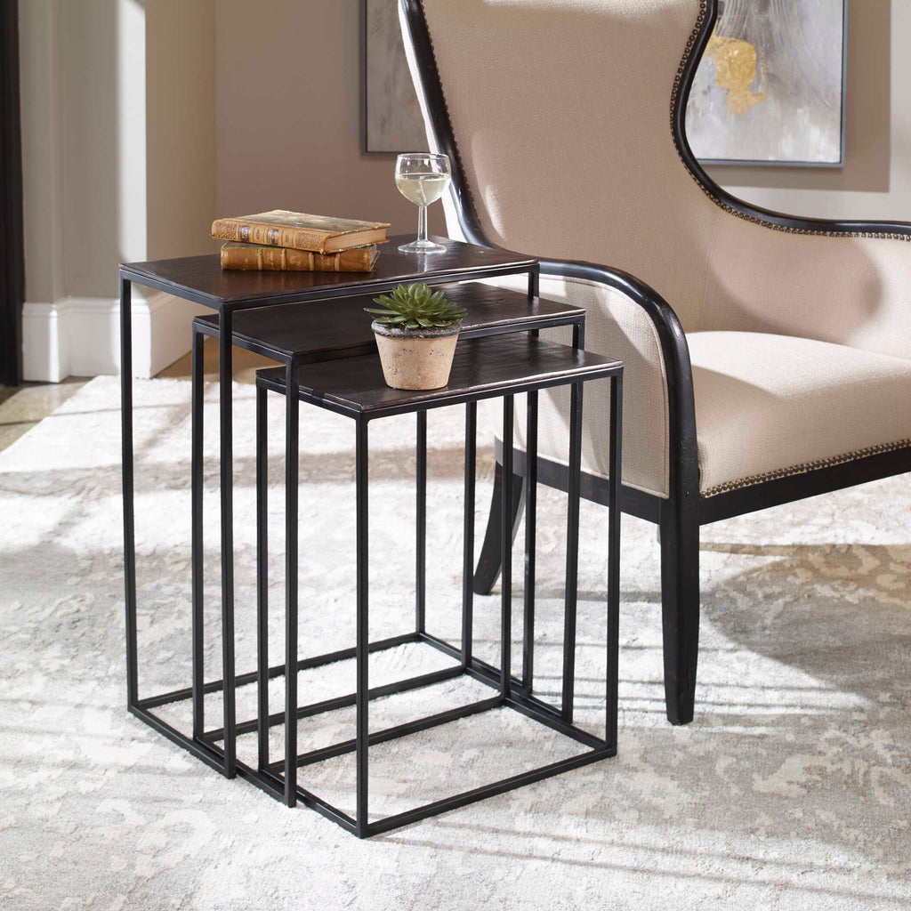 Coreene Iron Nesting Tables Set/3