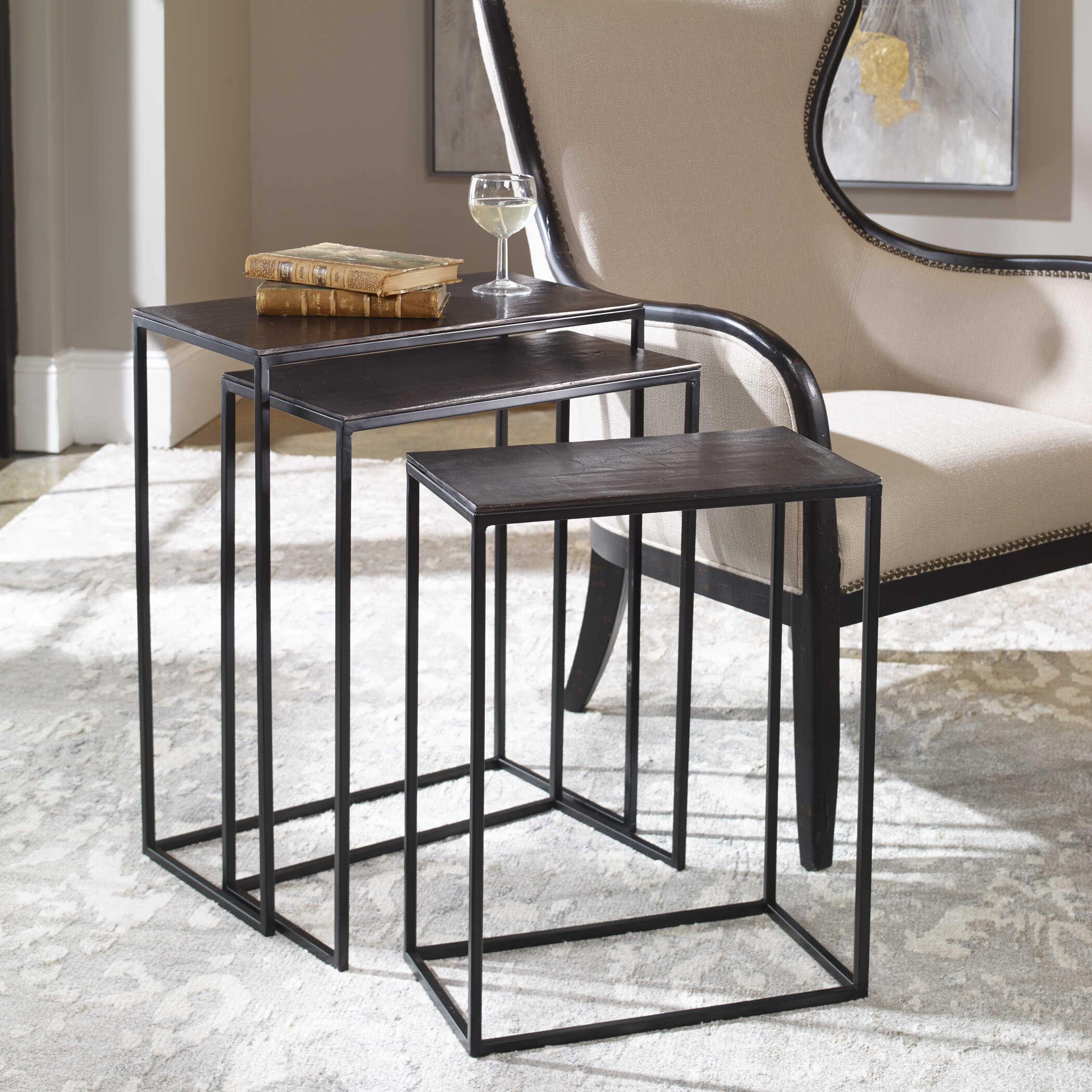 Coreene Iron Nesting Tables Set/3