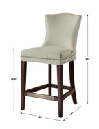 Dariela White Counter Stool