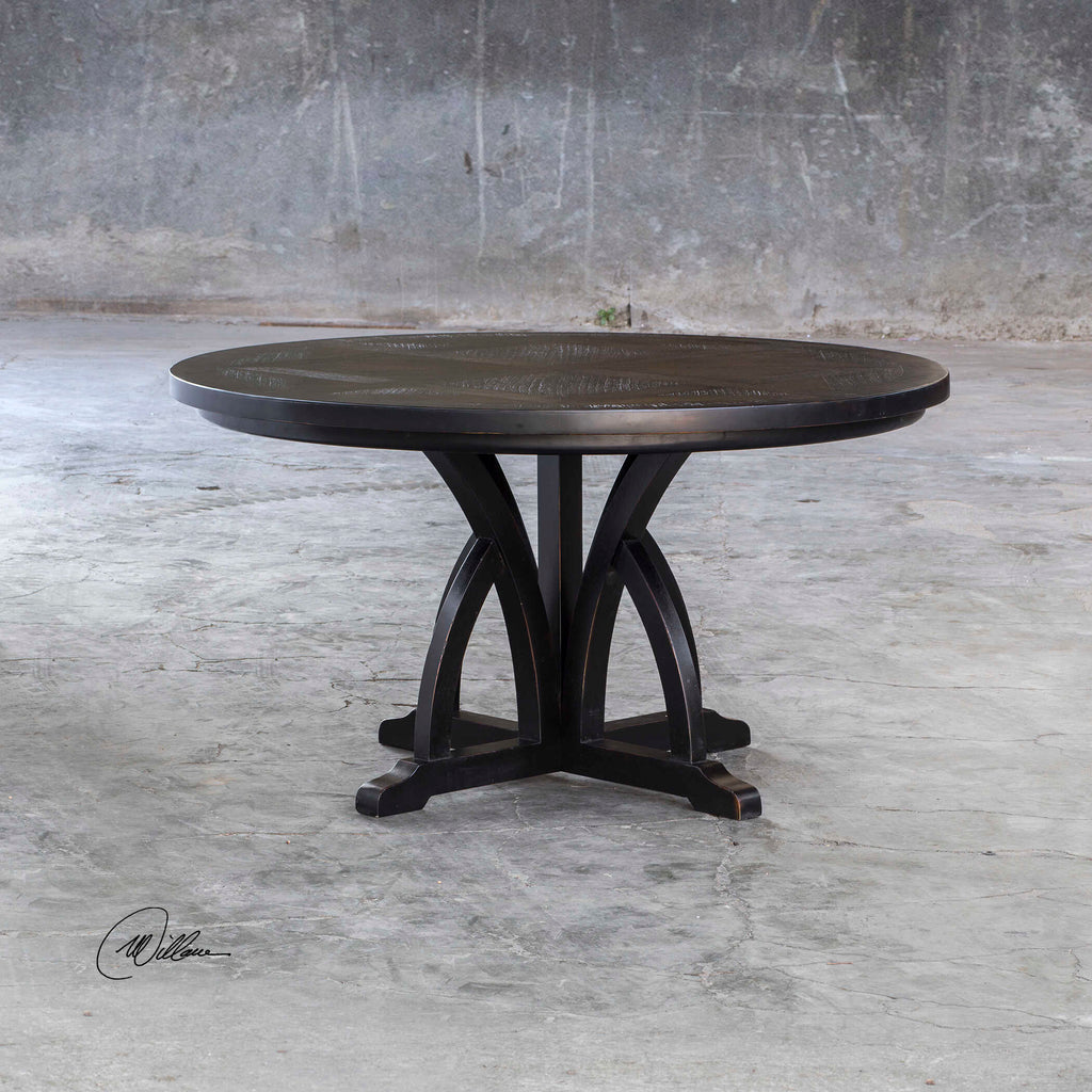 Maiva Round Black Dining Table