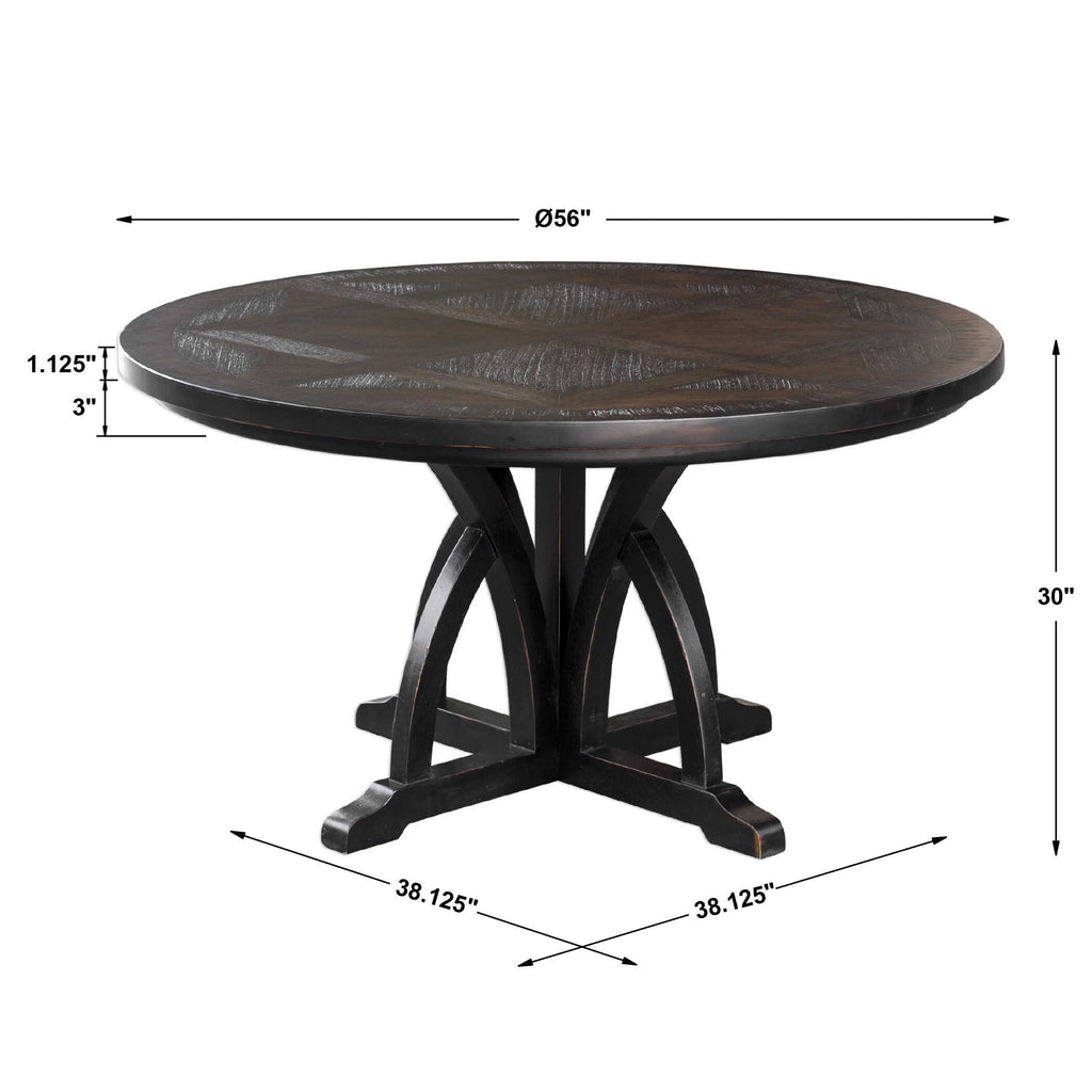 Maiva Round Black Dining Table