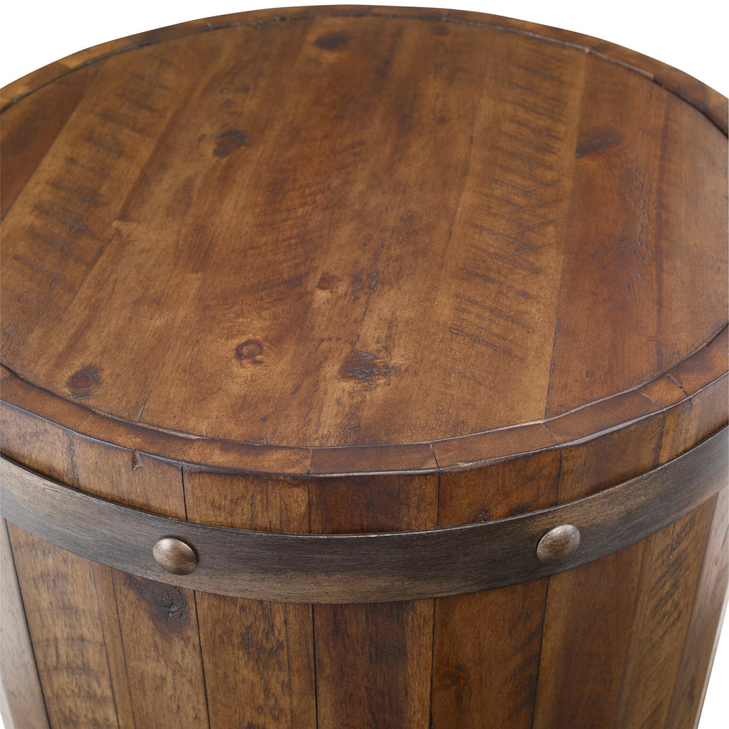 Ceylon Wine Barrel Side Table