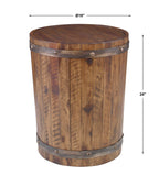 Ceylon Wine Barrel Side Table
