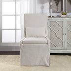 Coley White Linen Armless Chair