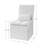 Coley White Linen Armless Chair