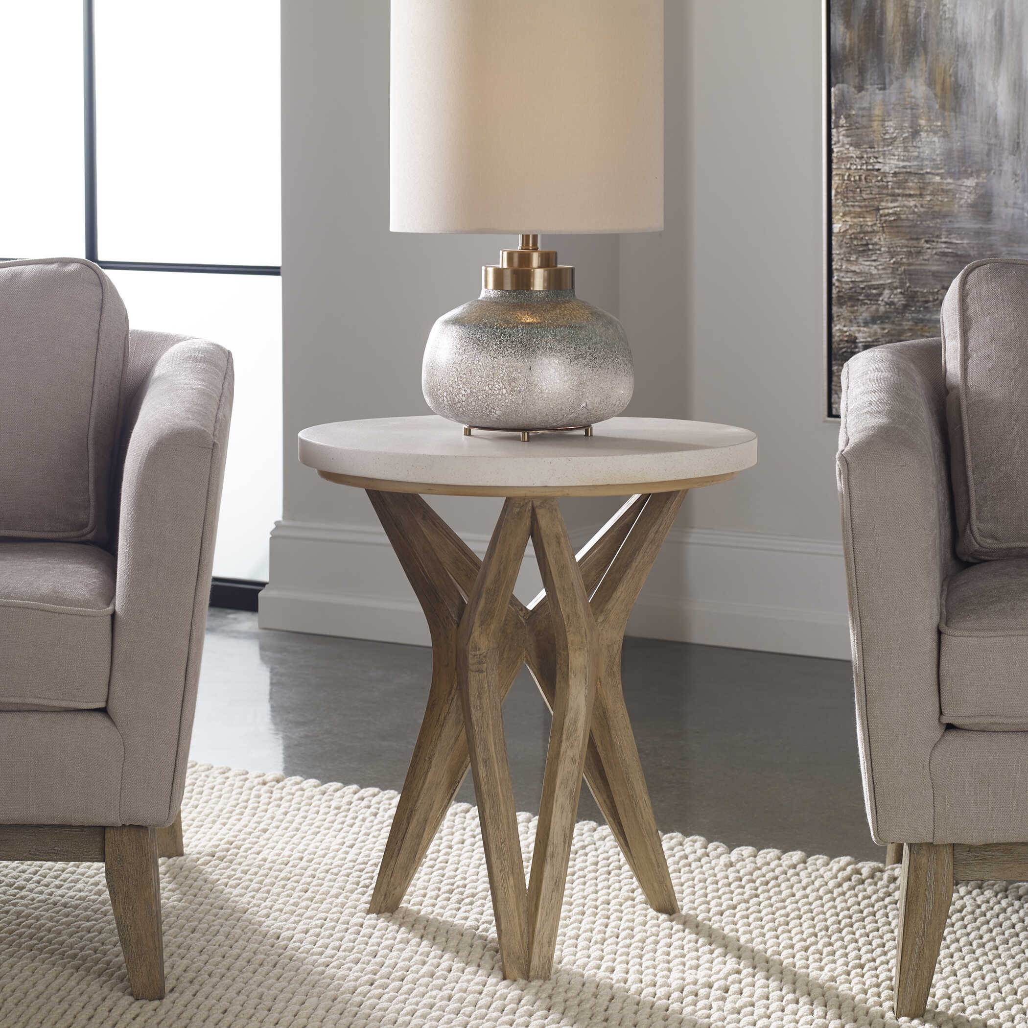 Marnie Limestone Side Table