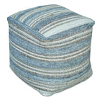 Mesick Handwoven Gray Pouf