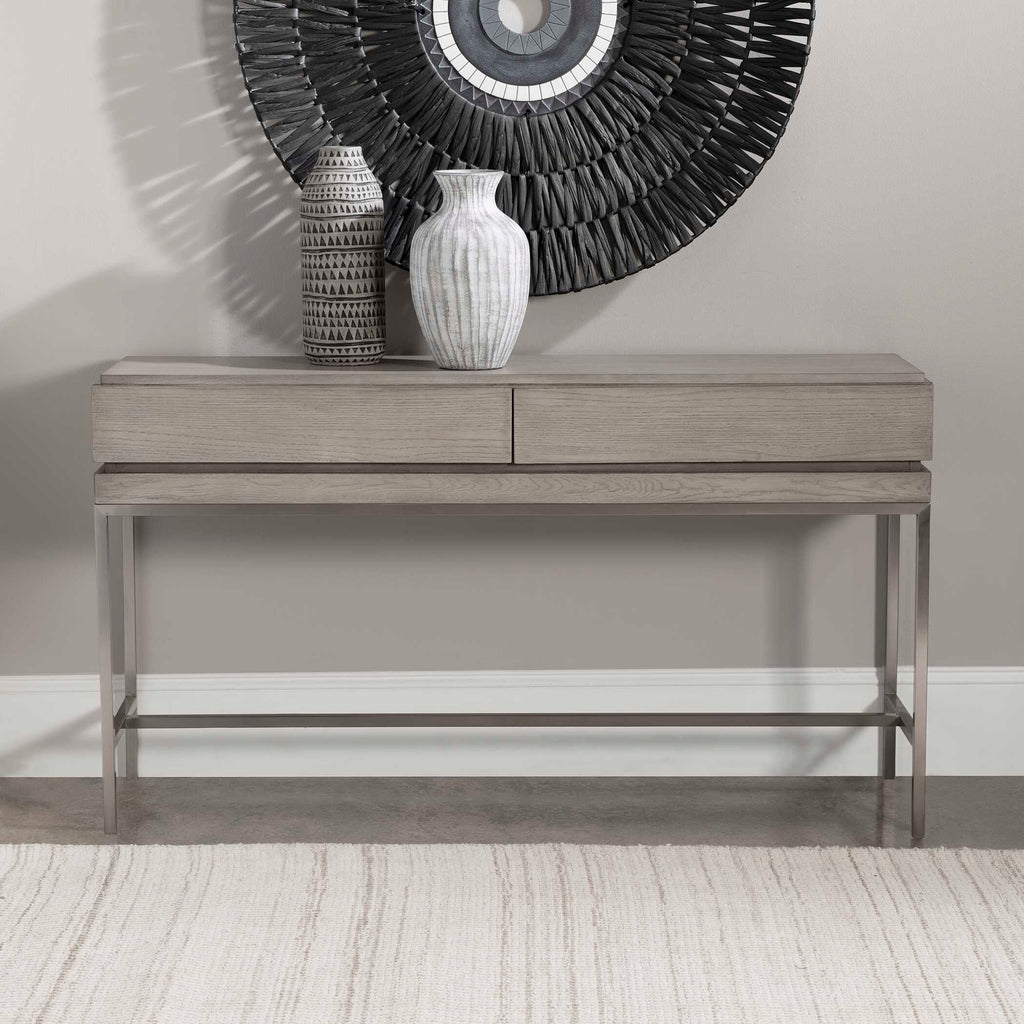 Kamala Gray Oak Console Table