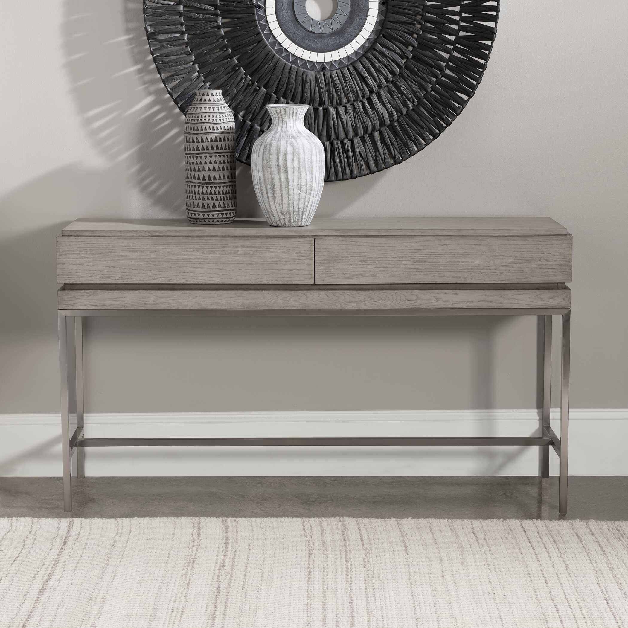 Kamala Gray Oak Console Table