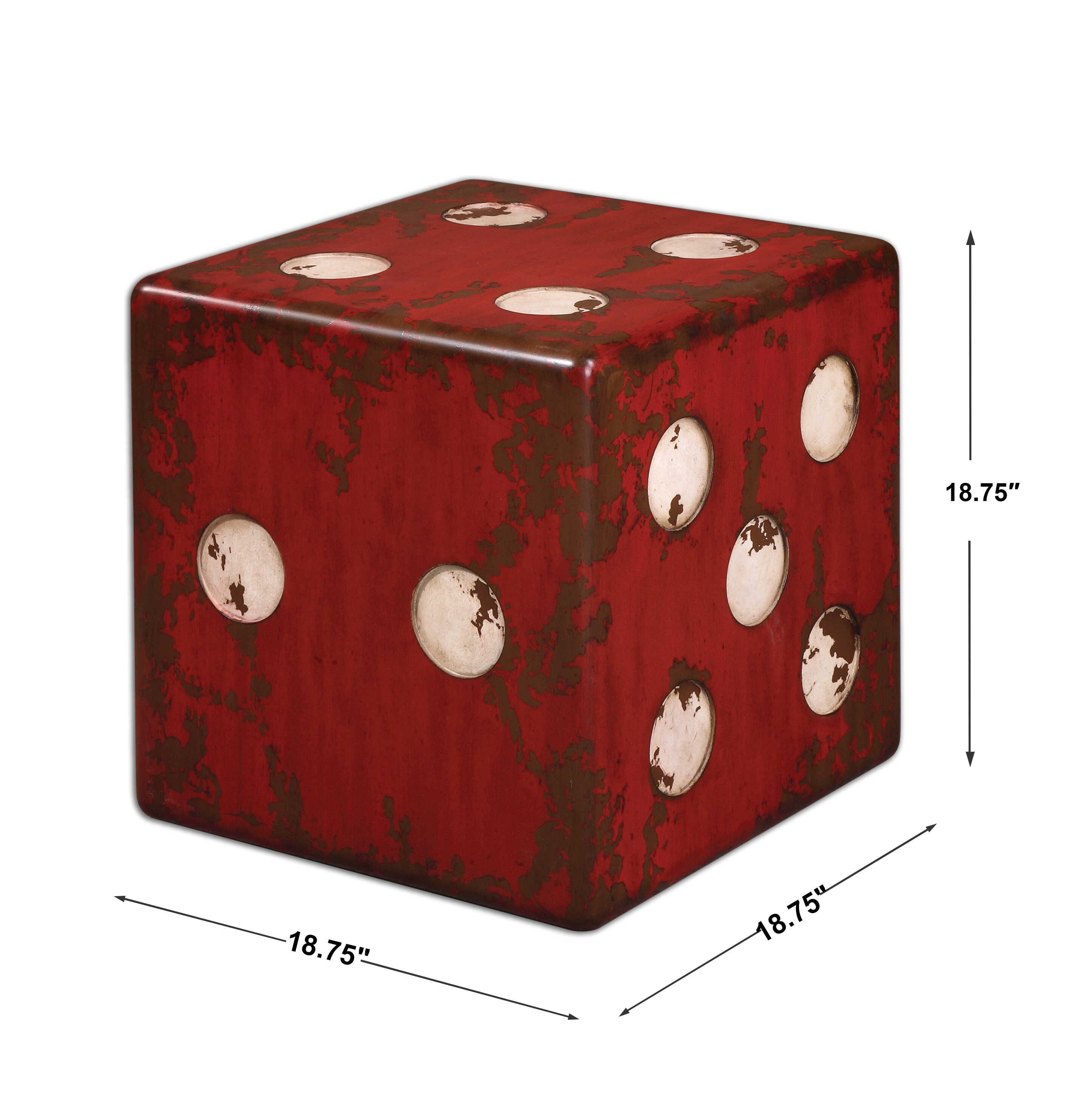 Dice Red Accent Table