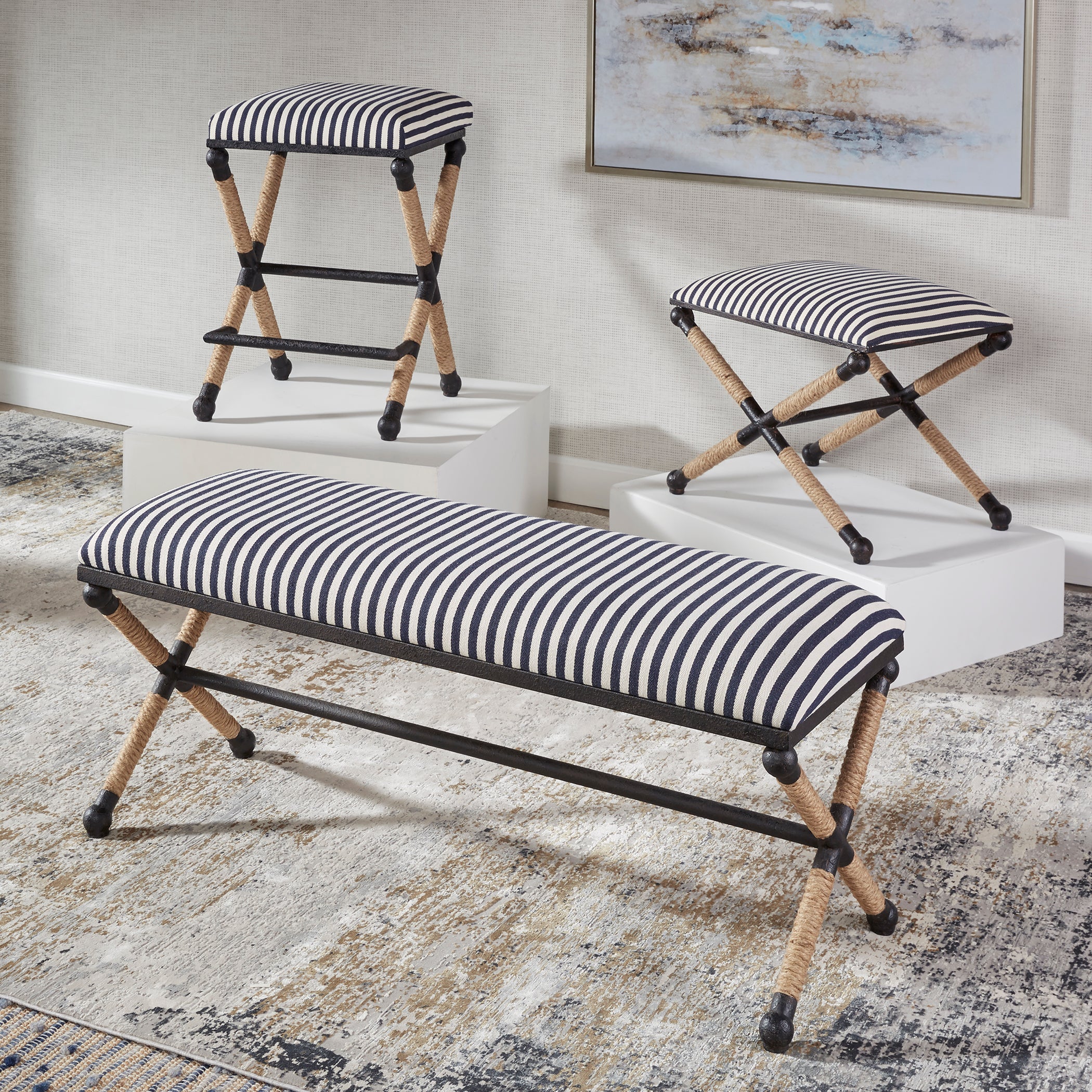 Braddock Striped Bench
