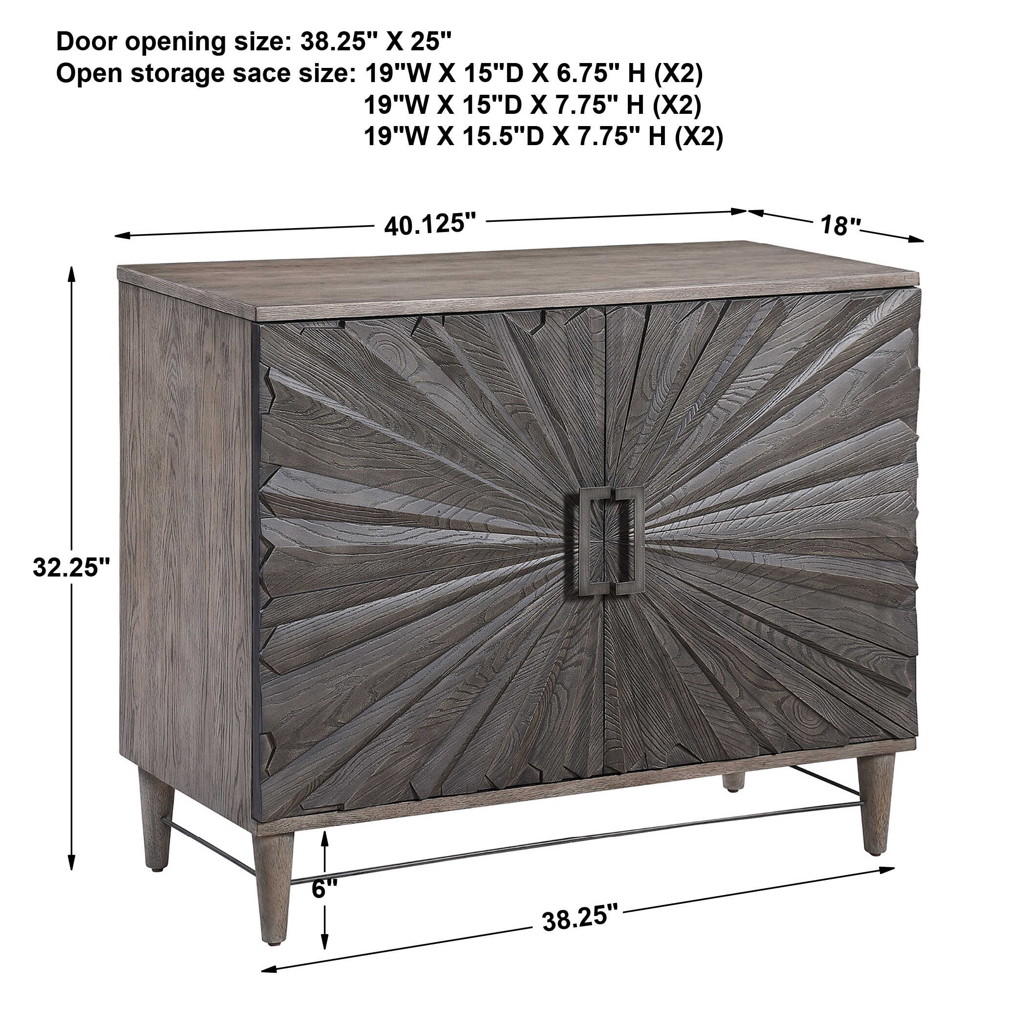 Shield Gray Oak 2 Door Cabinet