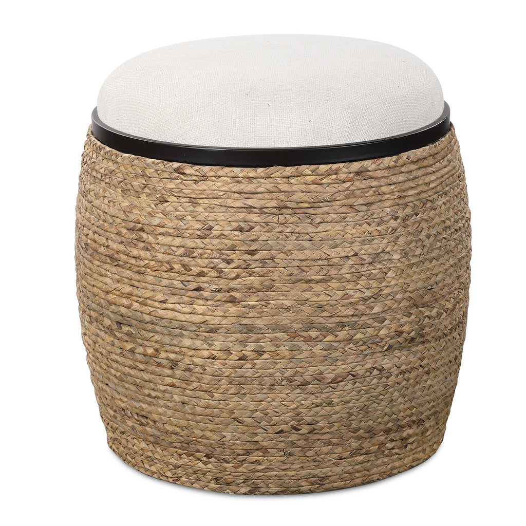 Island Straw Accent Stool