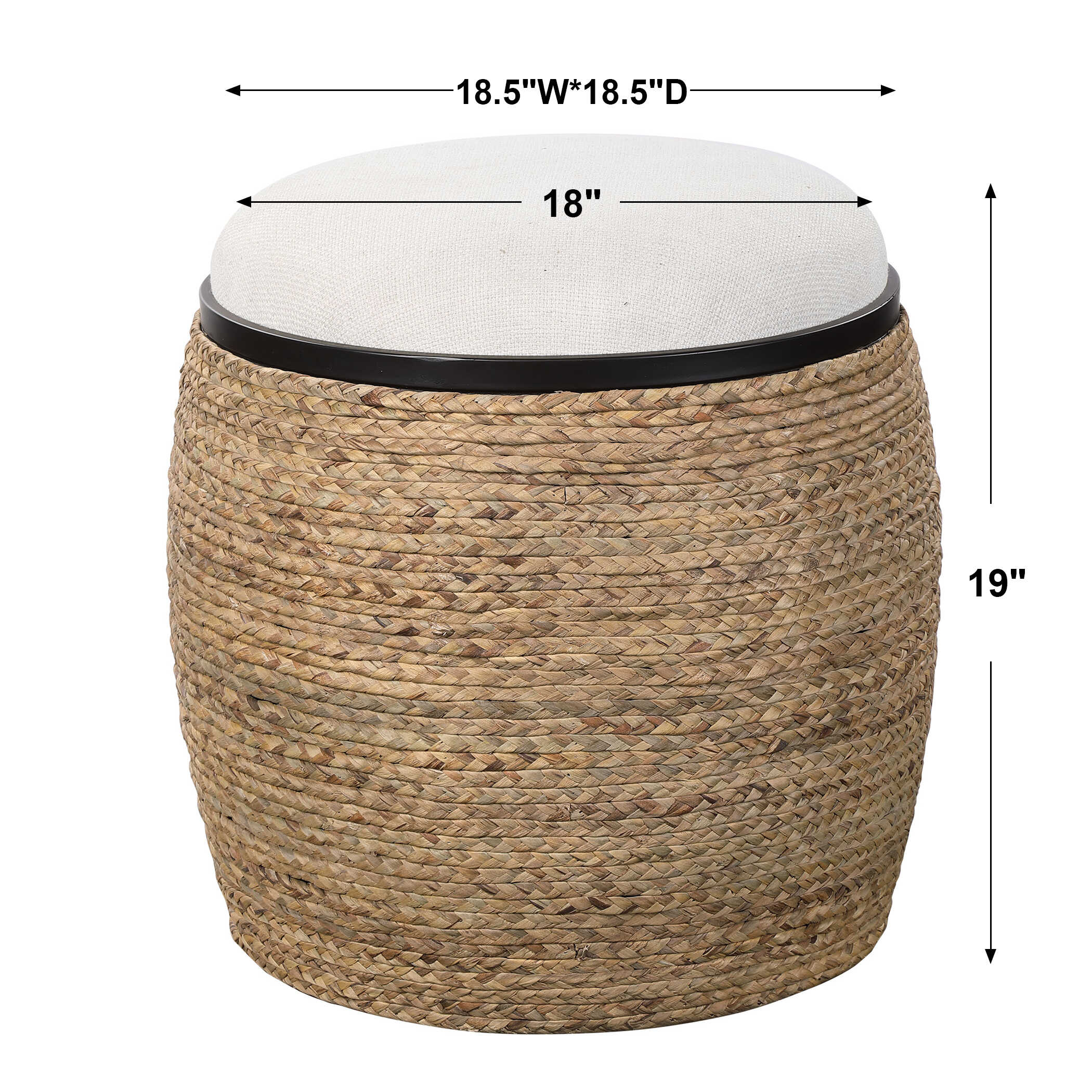 Island Straw Accent Stool
