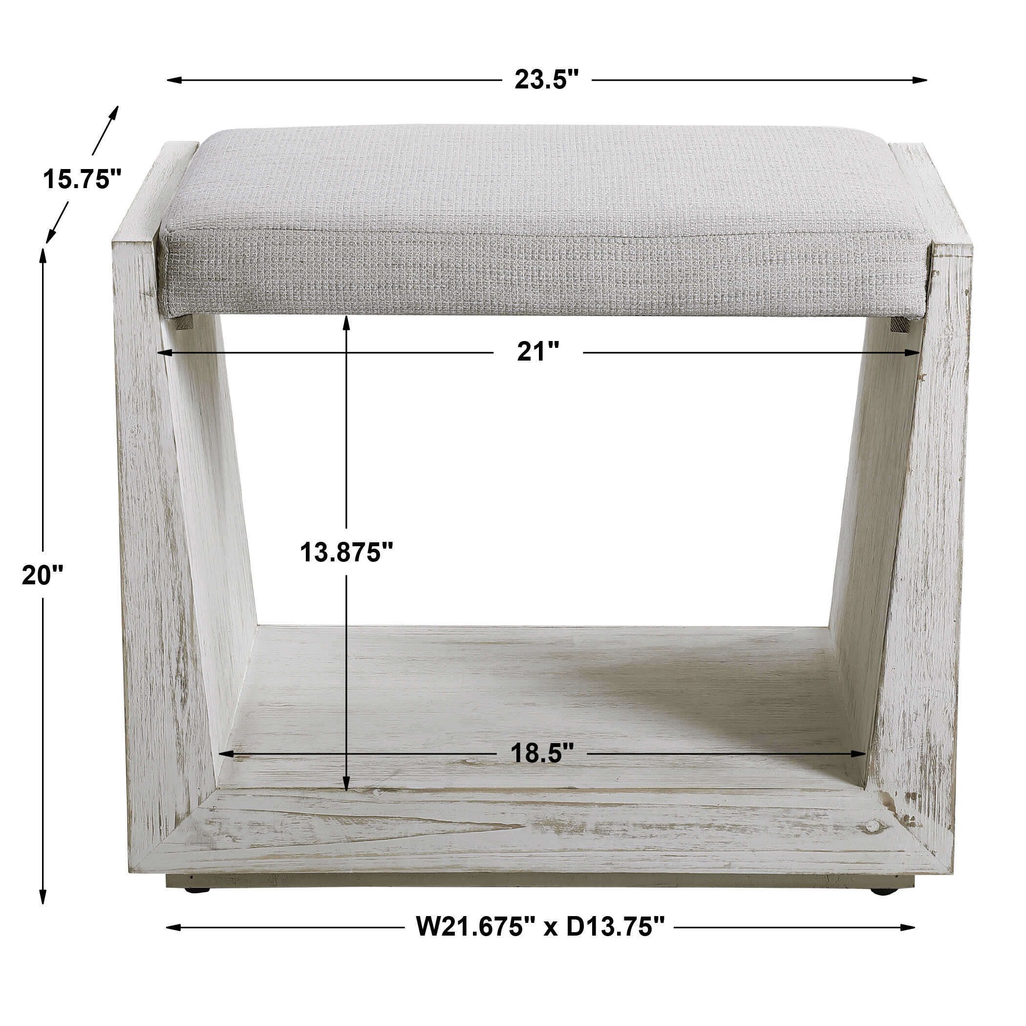 Cabana White Small Bench