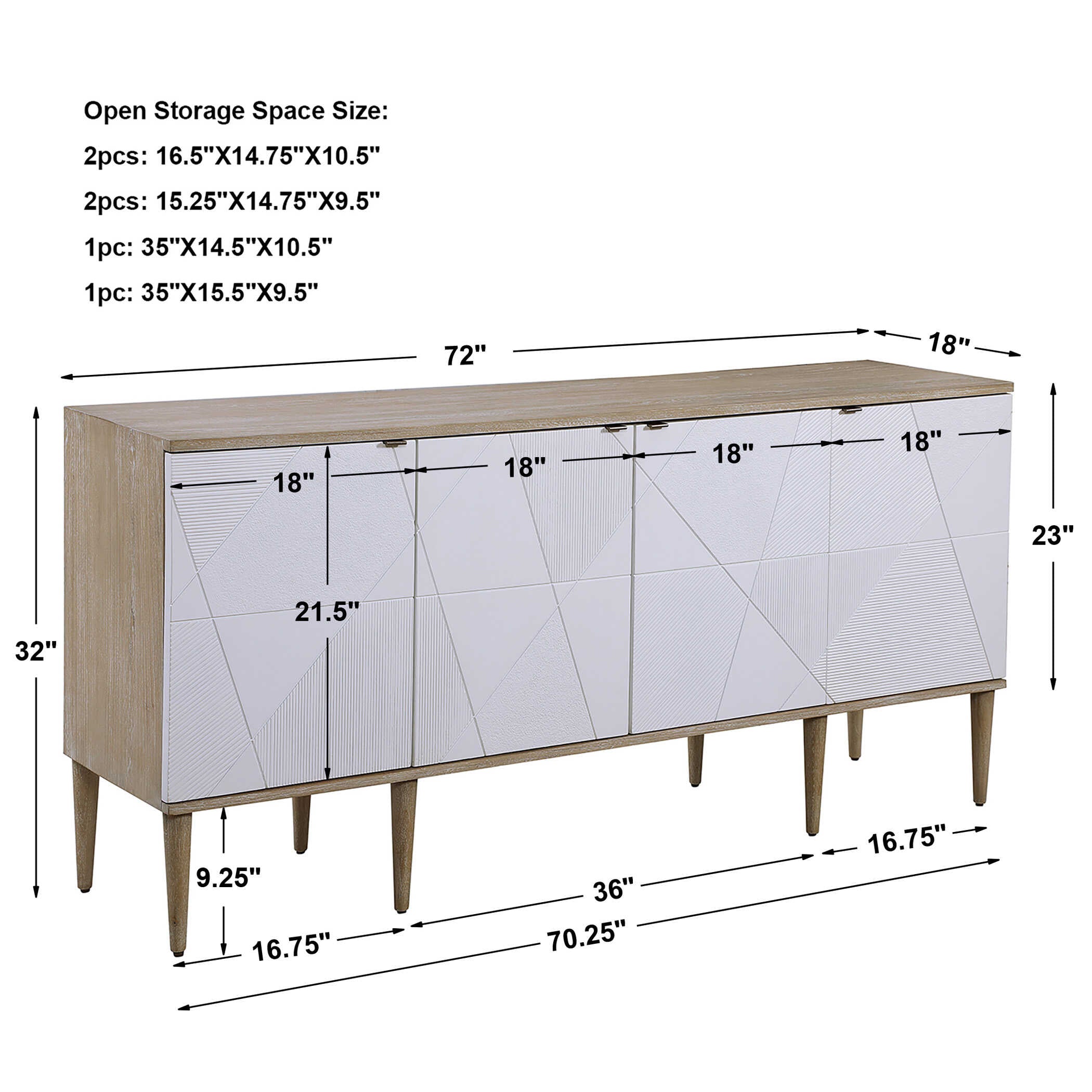 Tightrope 4 Door Modern Sideboard Cabinet