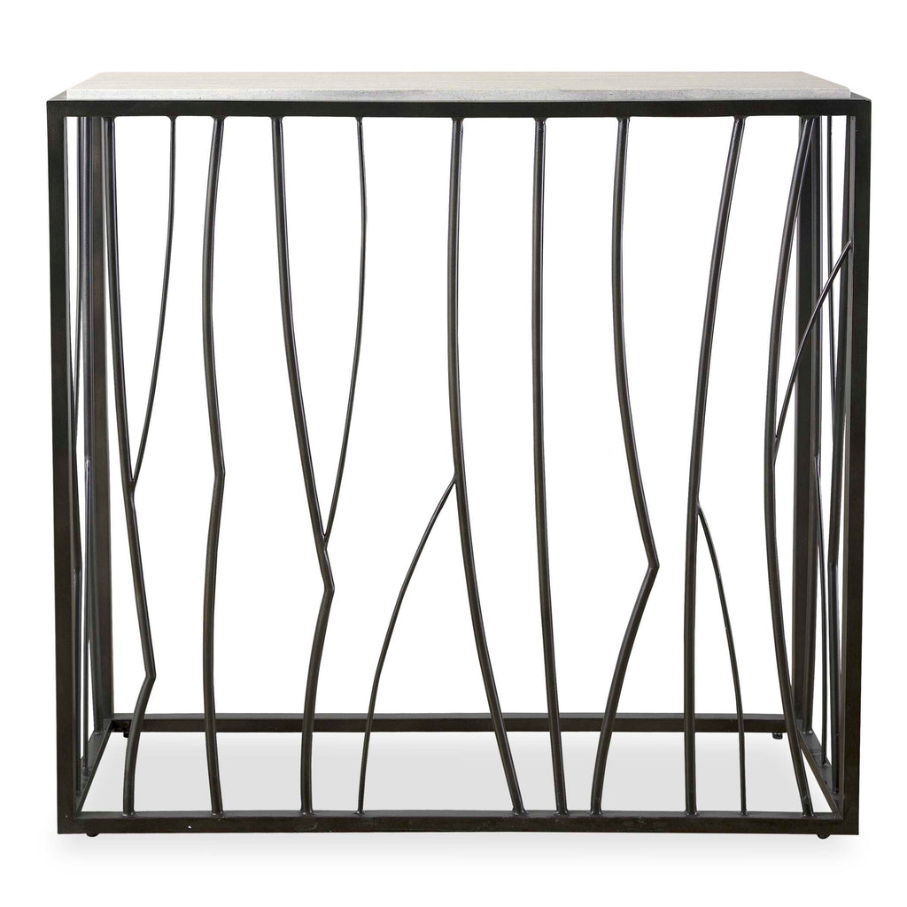 Reed Travertine Console Table