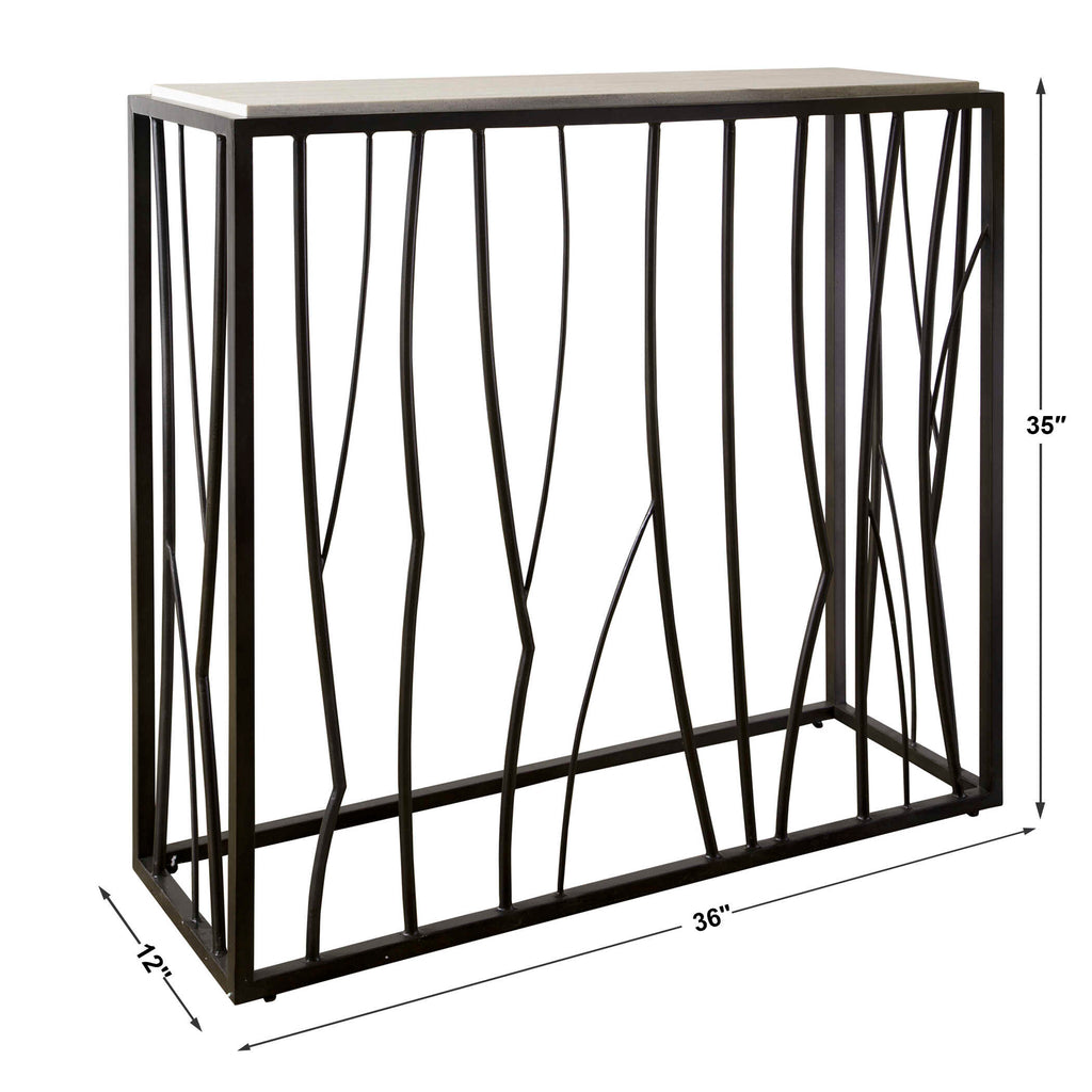 Reed Travertine Console Table