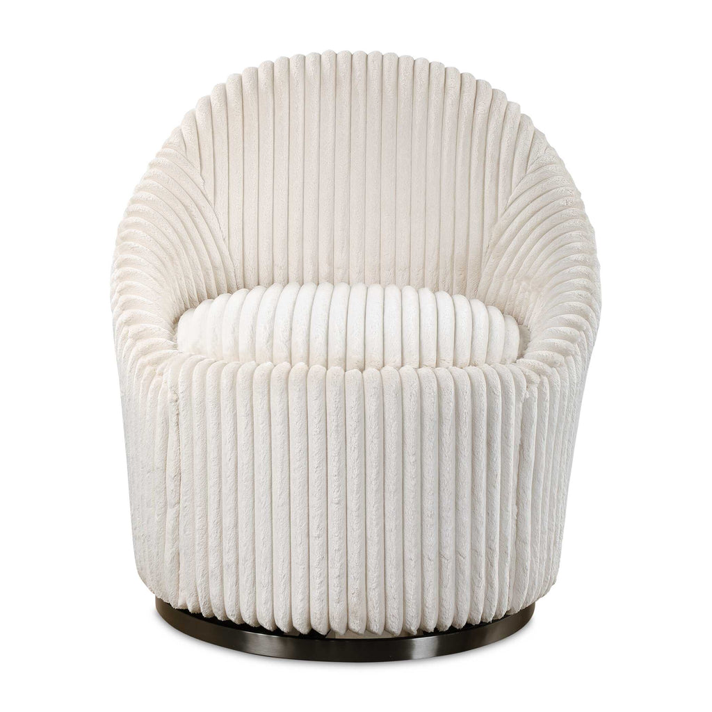Crue White Swivel Chair