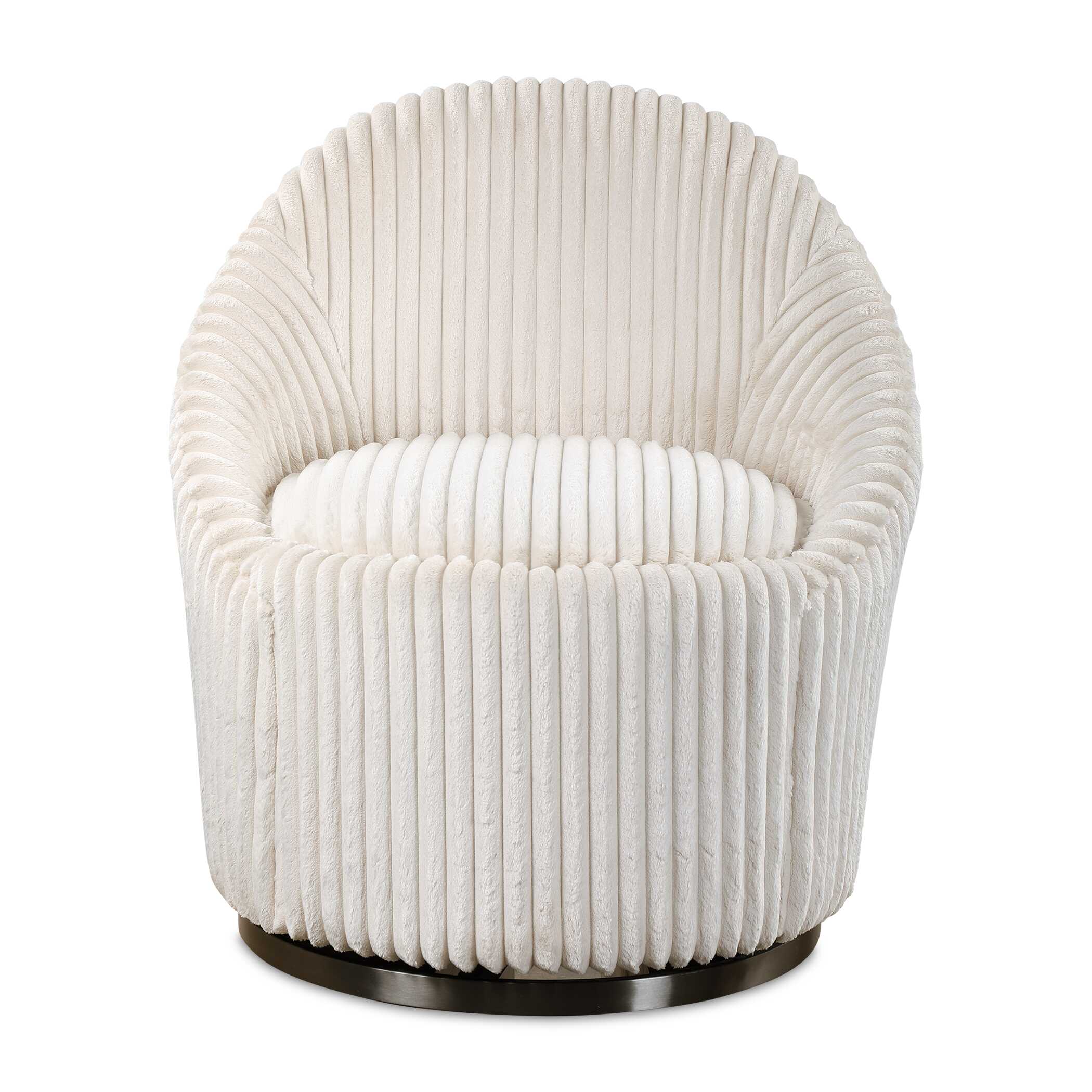 Crue White Swivel Chair