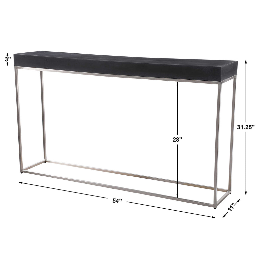 Jase Black Concrete Console Table