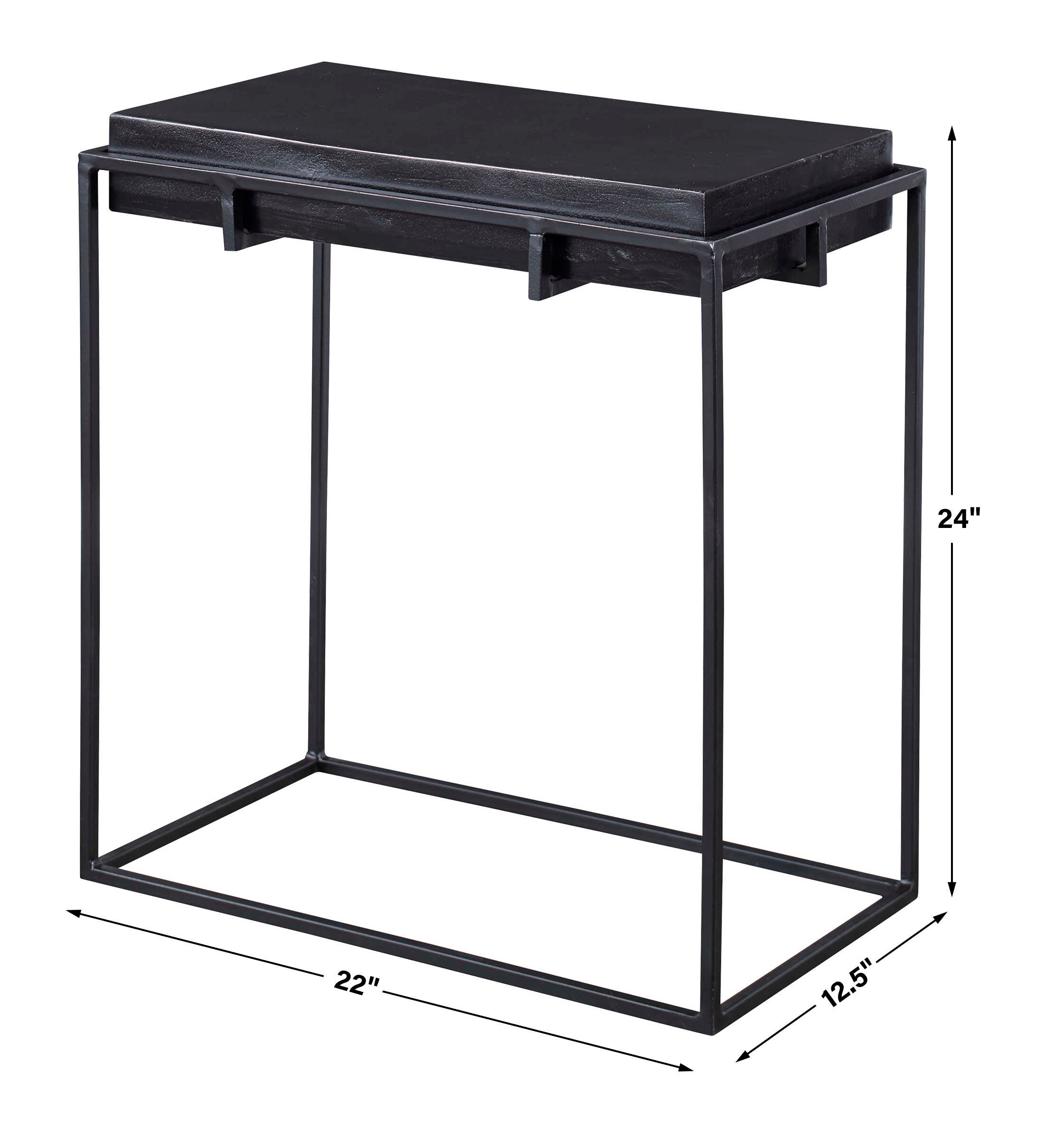 Telone Modern Black Side Table