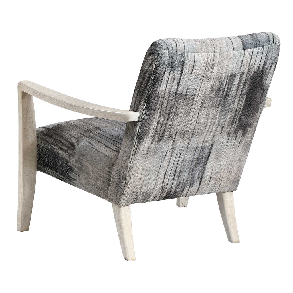 Watercolor Gray Chenille Accent Chair