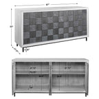 Checkerboard 4 Door Gray Cabinet