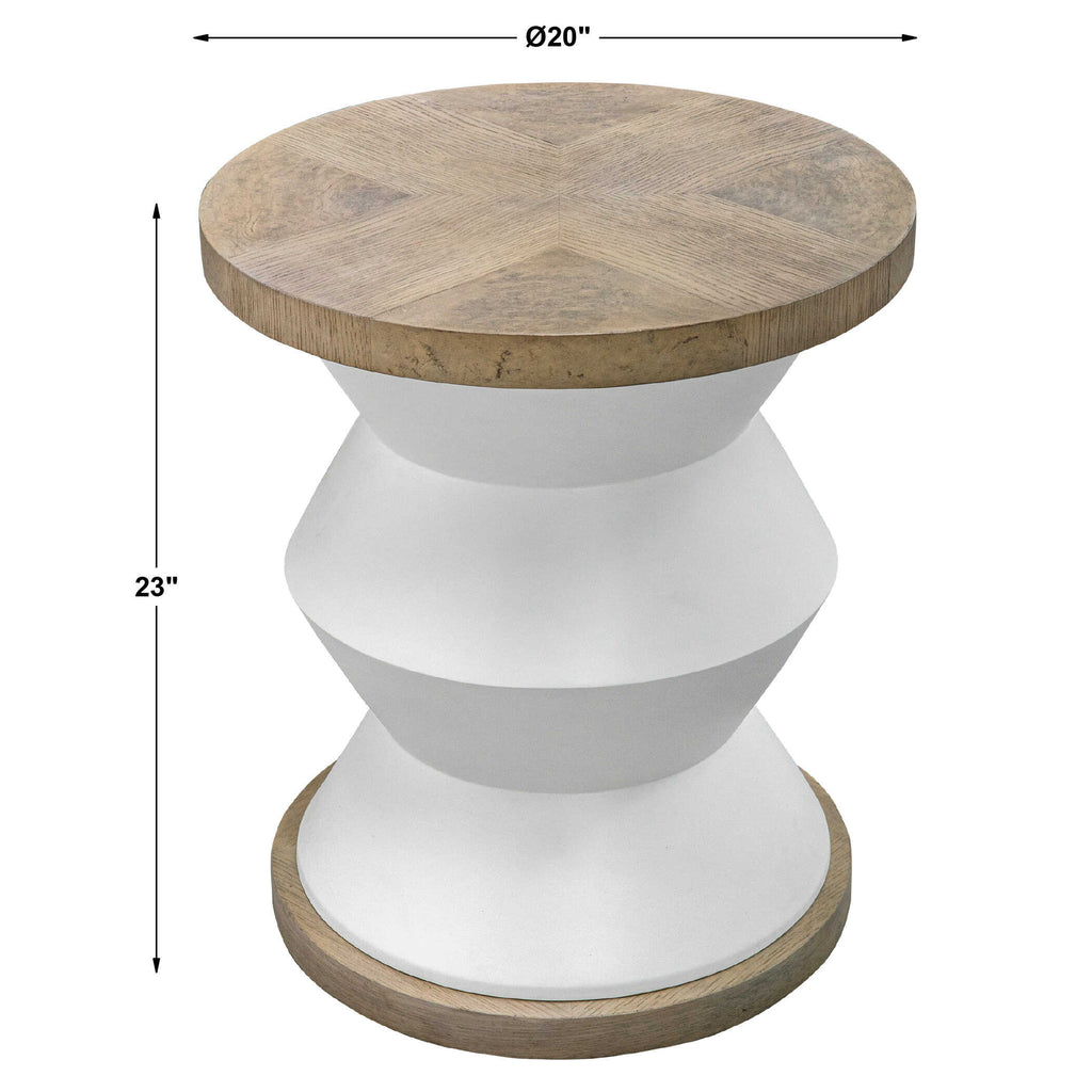 Spool Geometric Side Table