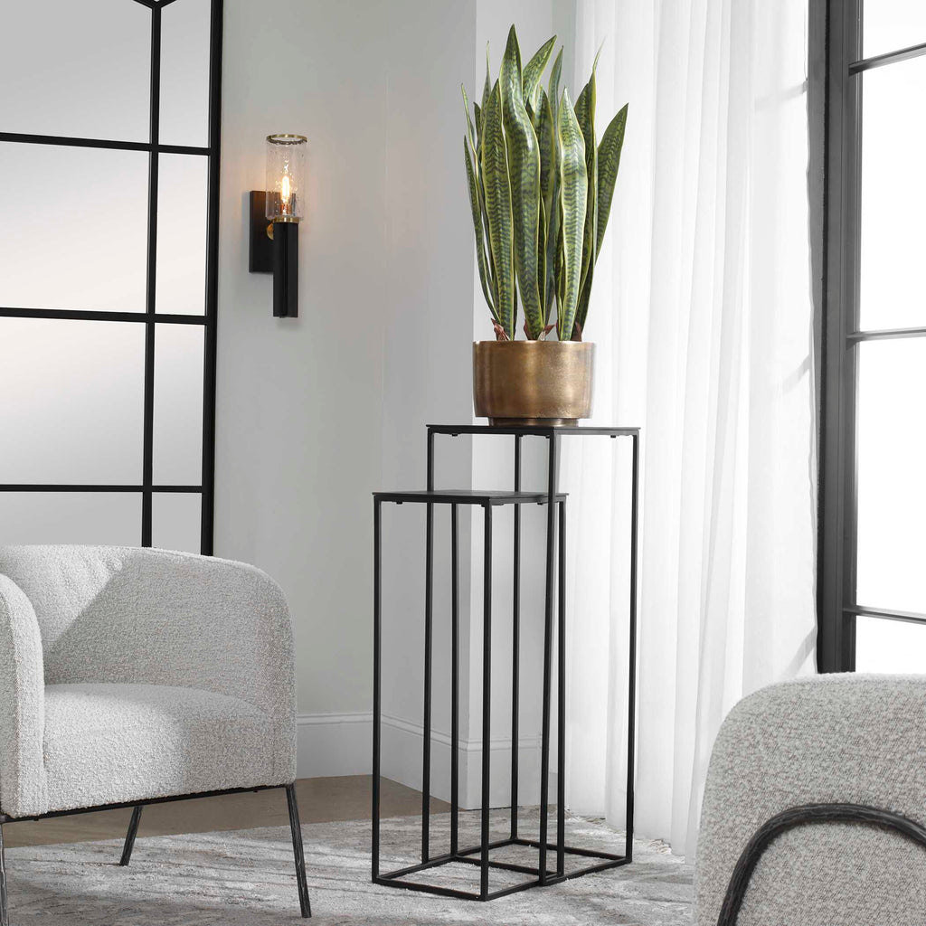 Coreene Nesting Pedestal Tables Set/2