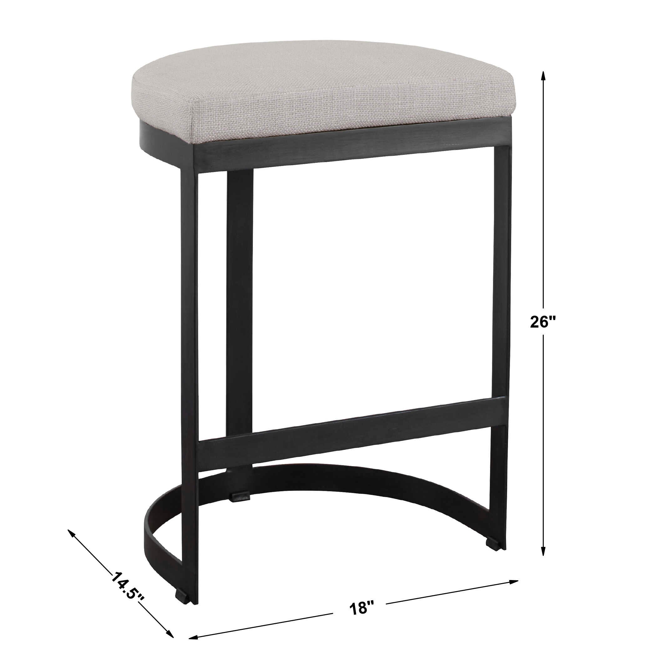 Ivanna Black Iron Counter Stool