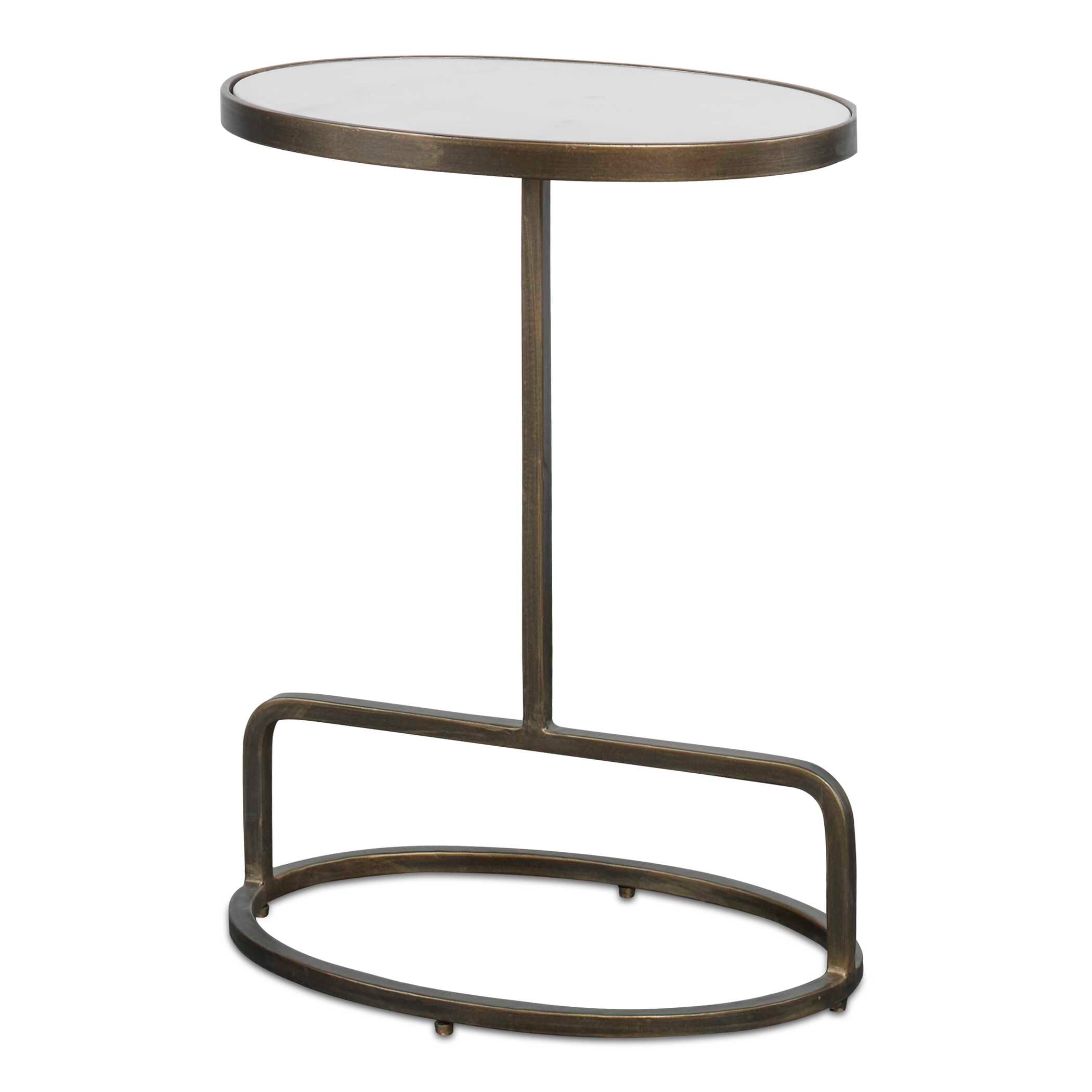 Jessenia White Marble Accent Table