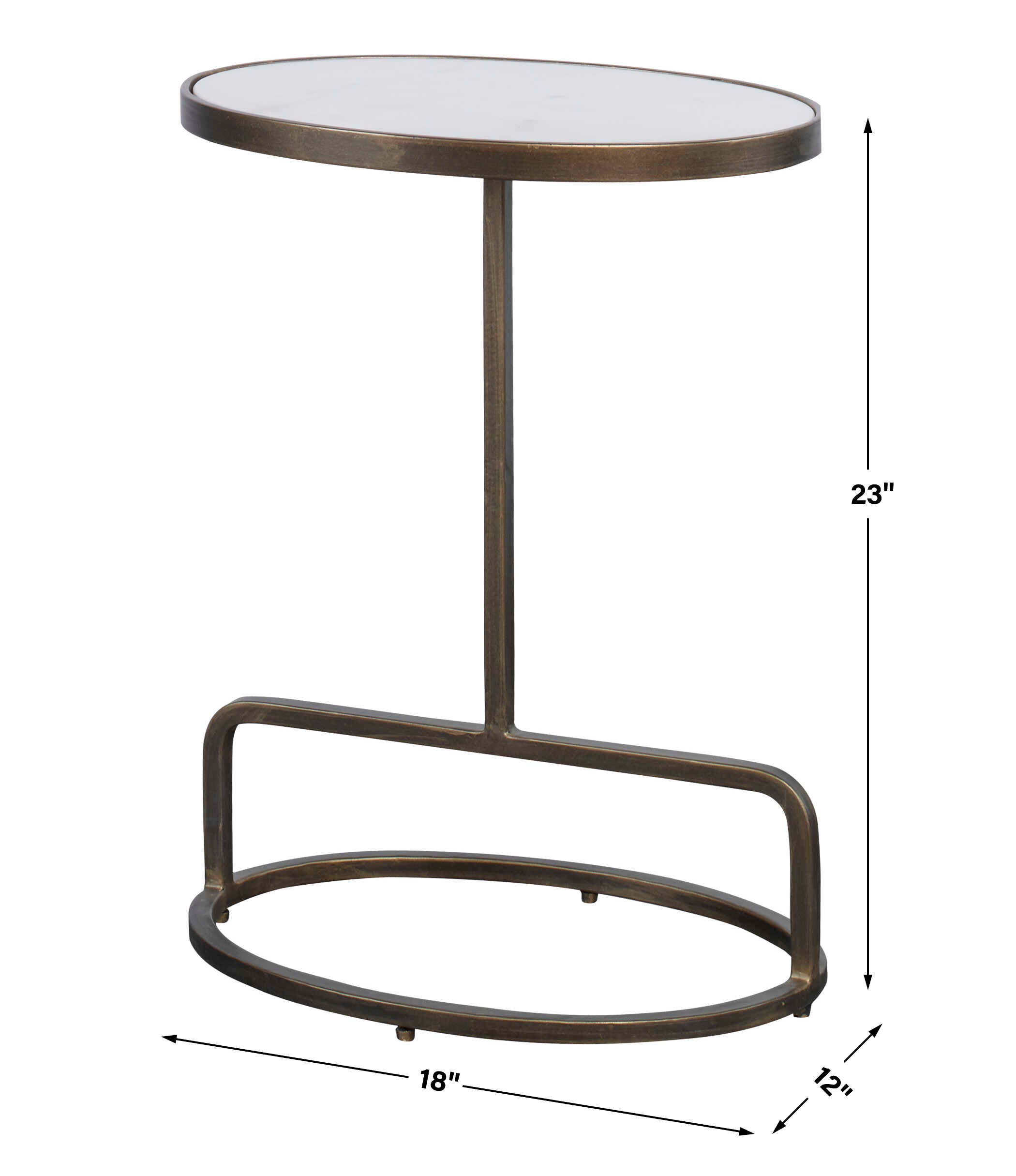 Jessenia White Marble Accent Table