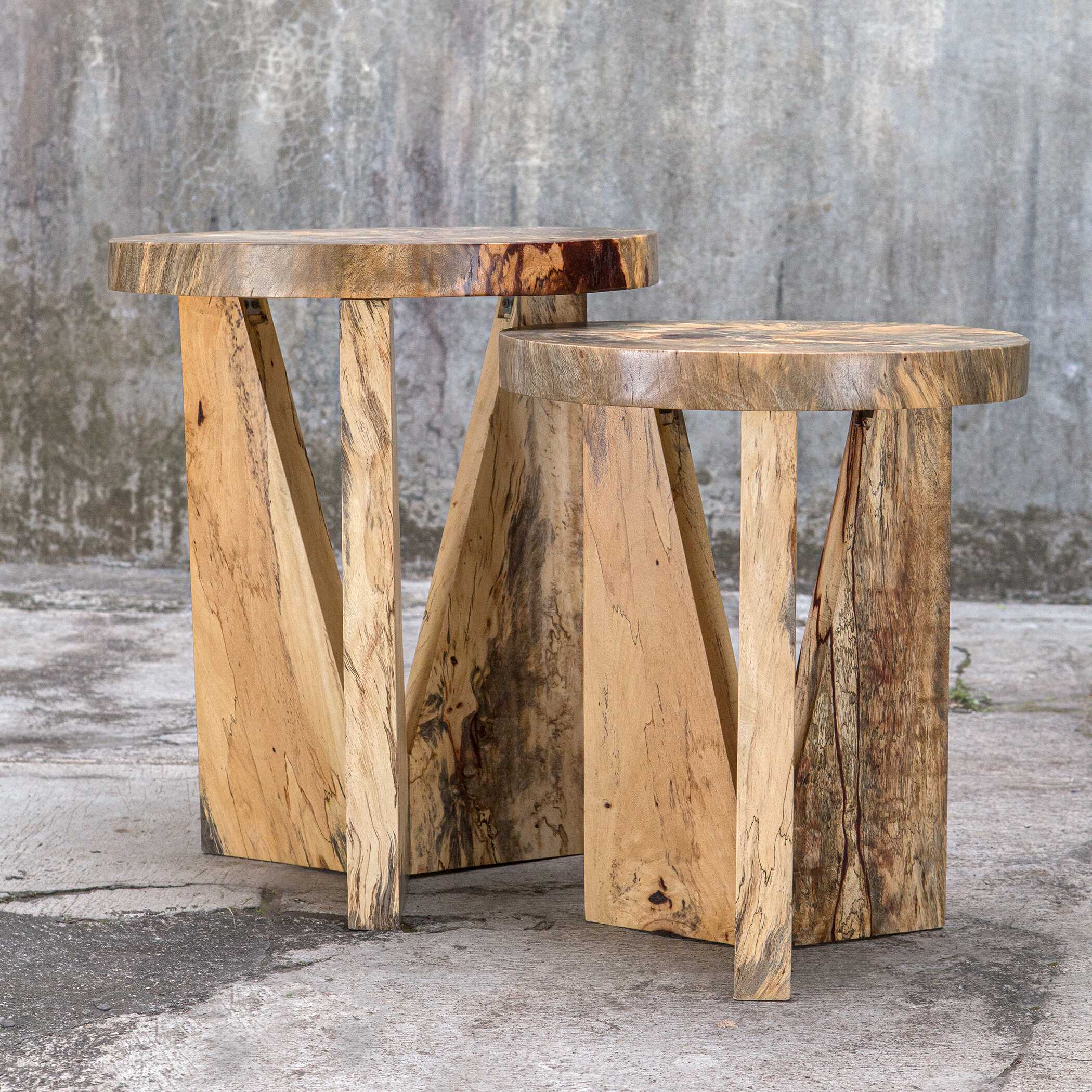 Nadette Natural Nesting Tables Set/2