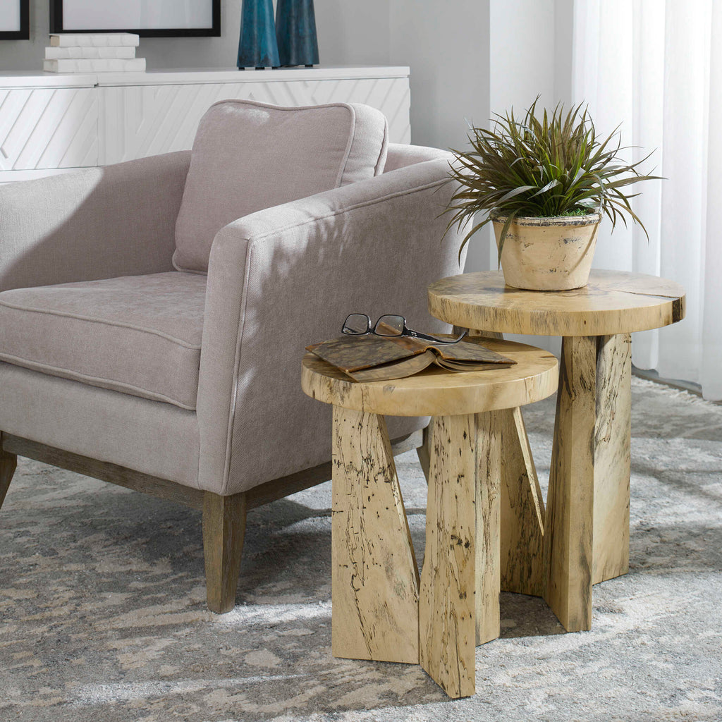 Nadette Natural Nesting Tables Set/2