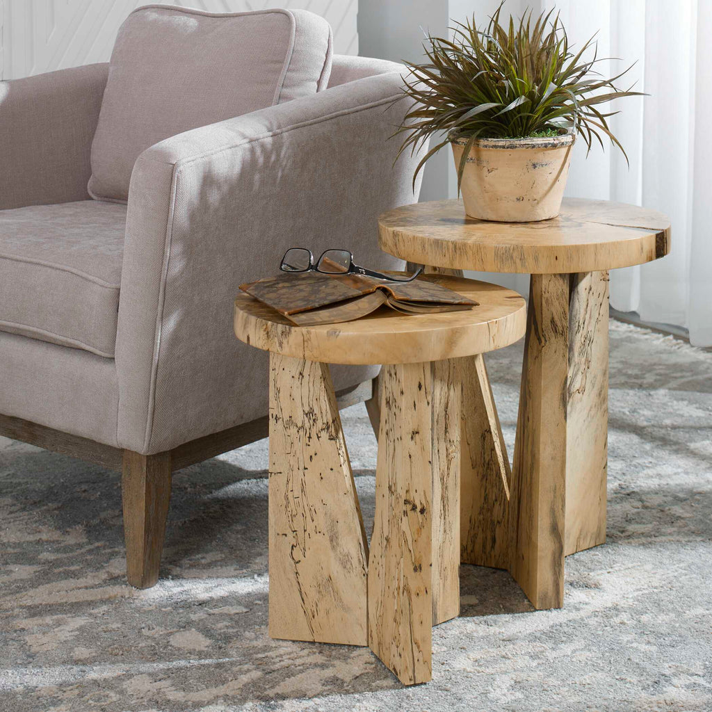 Nadette Natural Nesting Tables Set/2