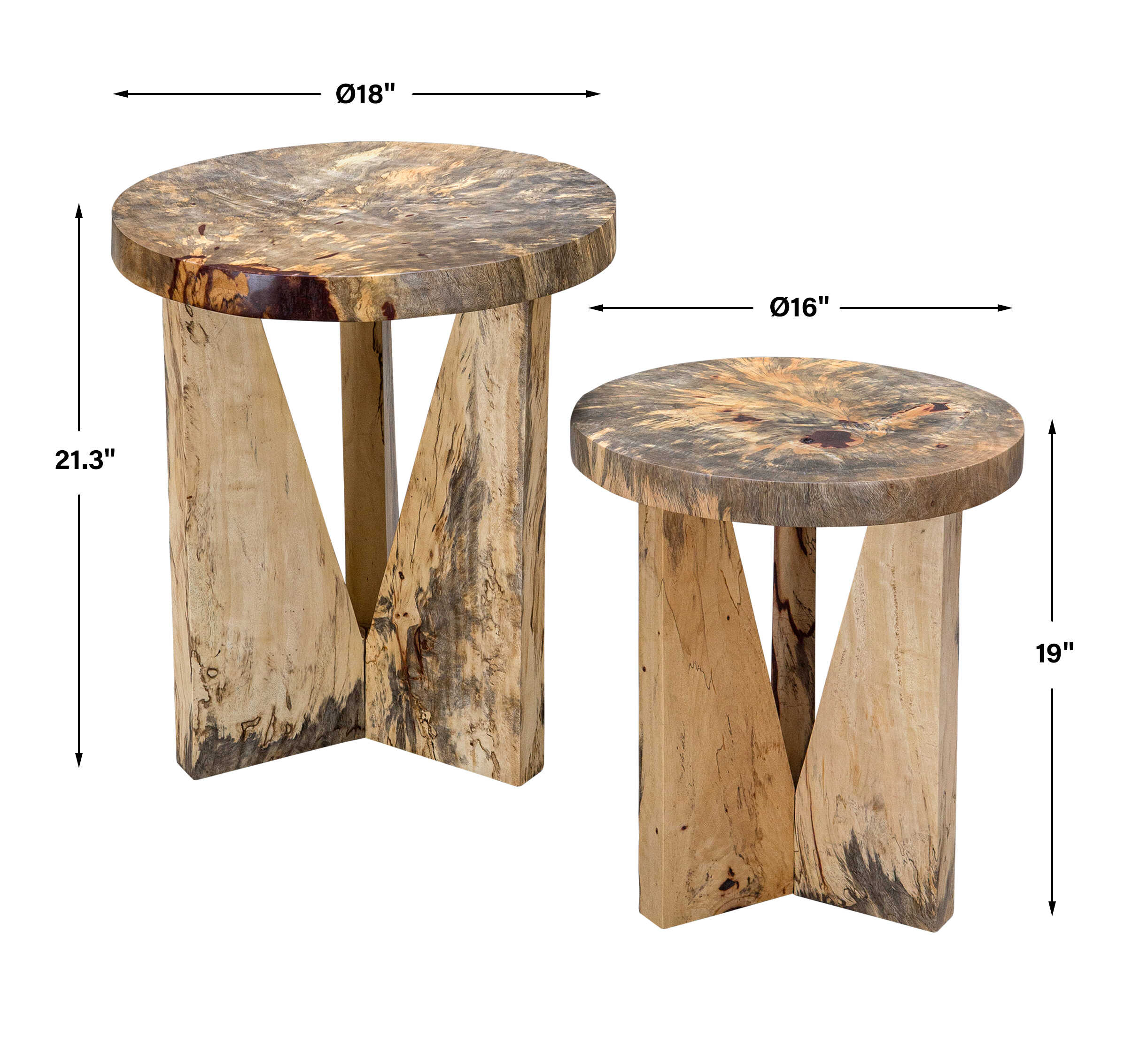 Nadette Natural Nesting Tables Set/2