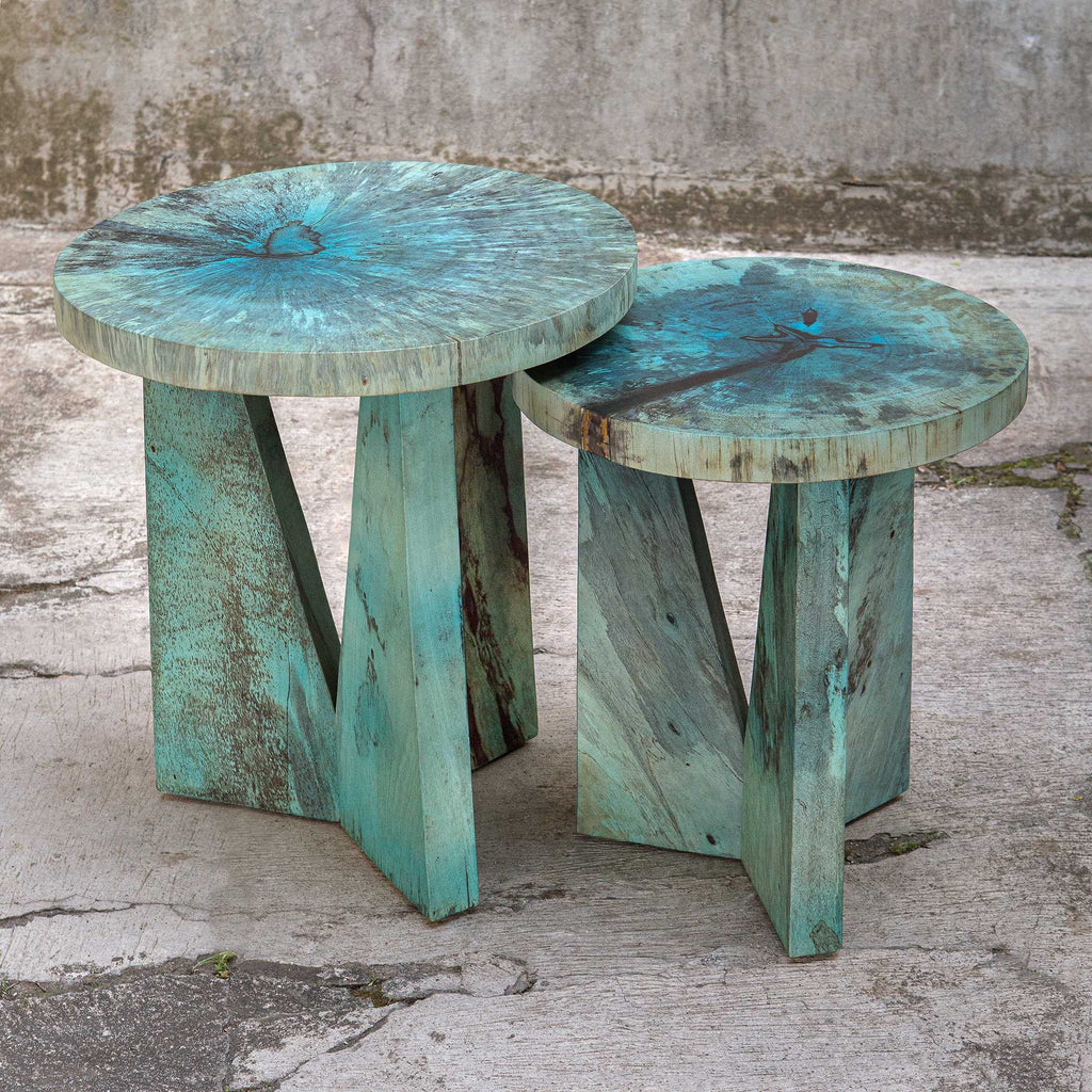 Nadette Blue Nesting Tables Set/2