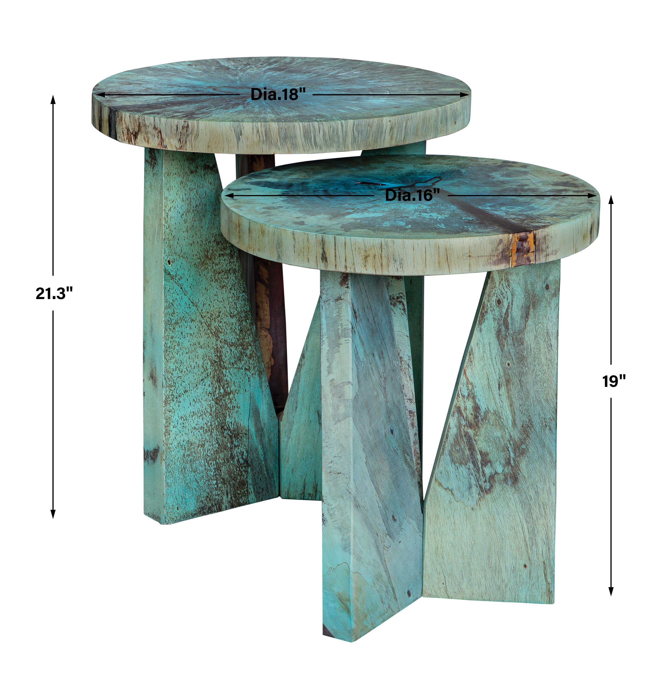 Nadette Blue Nesting Tables Set/2