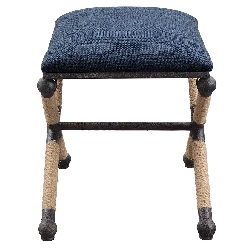 Firth Small Navy Fabric Bench