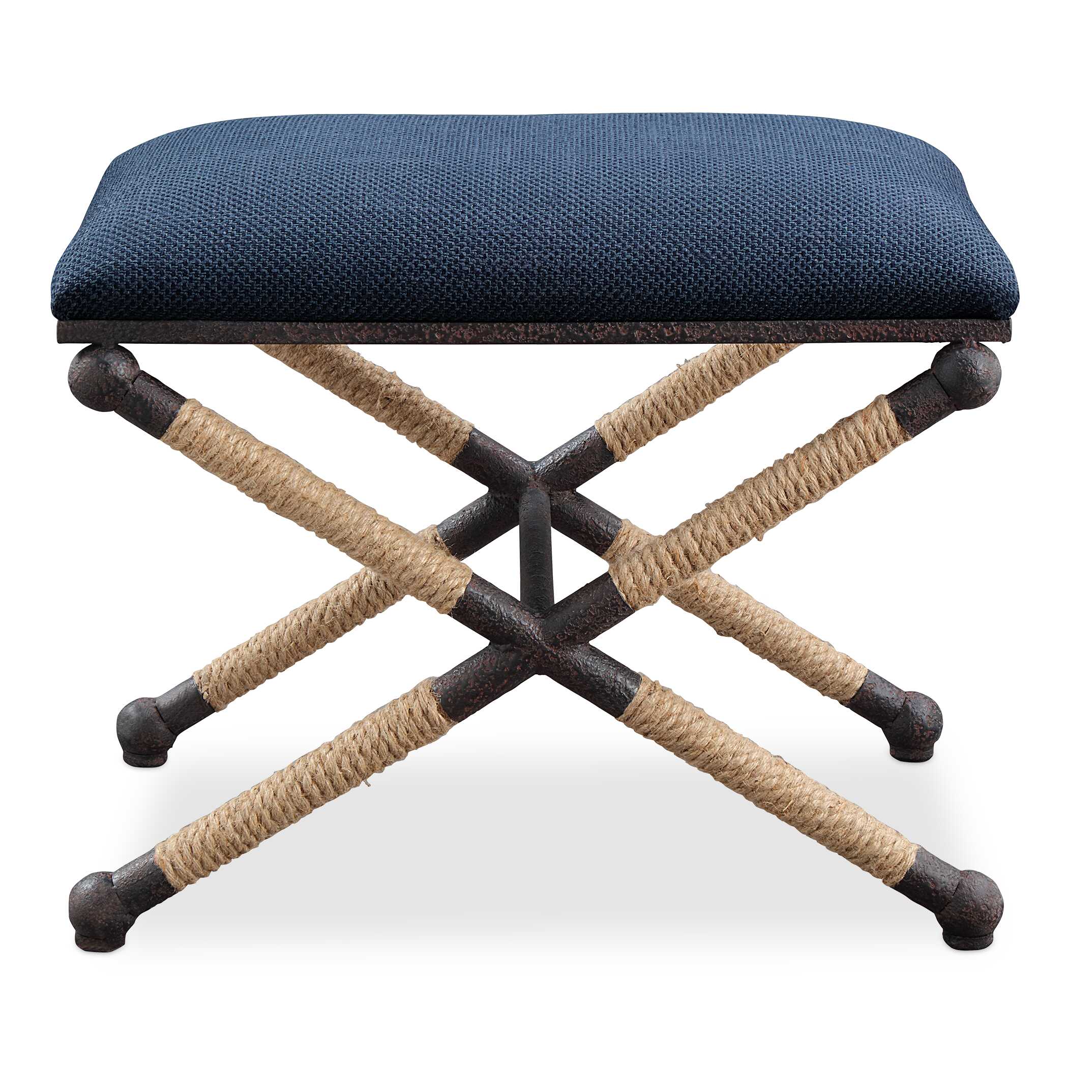 Firth Small Navy Fabric Bench