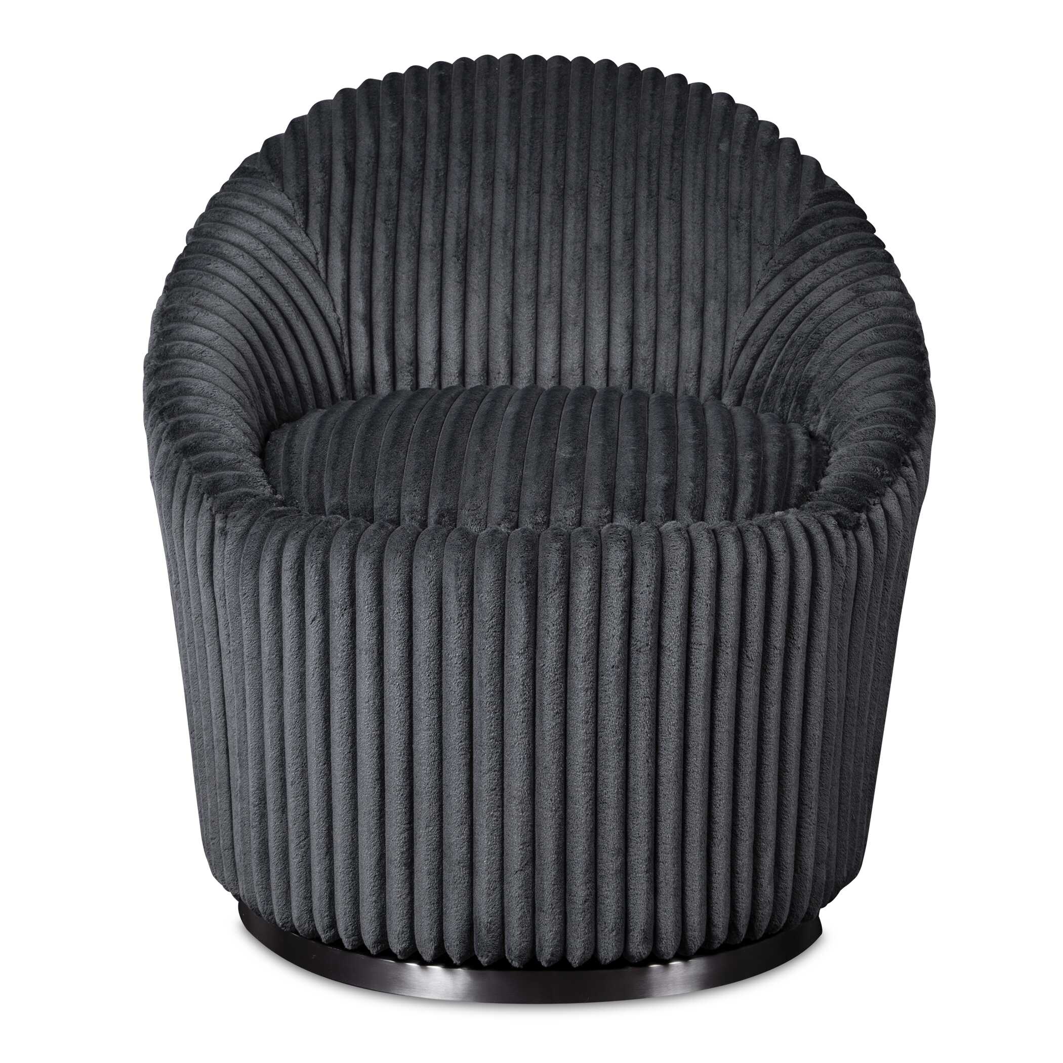 Crue Gray Fabric Swivel Chair