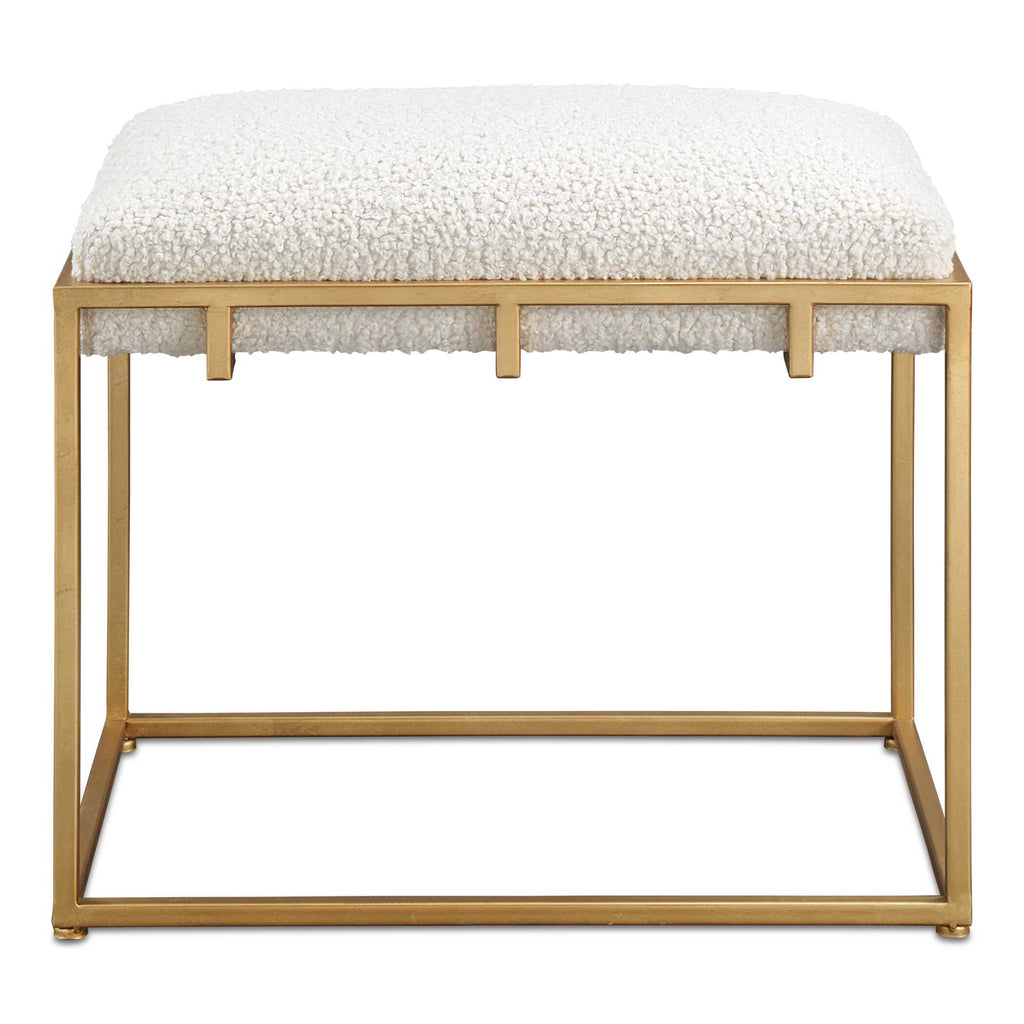 Paradox Small Gold & White Shearling Bench