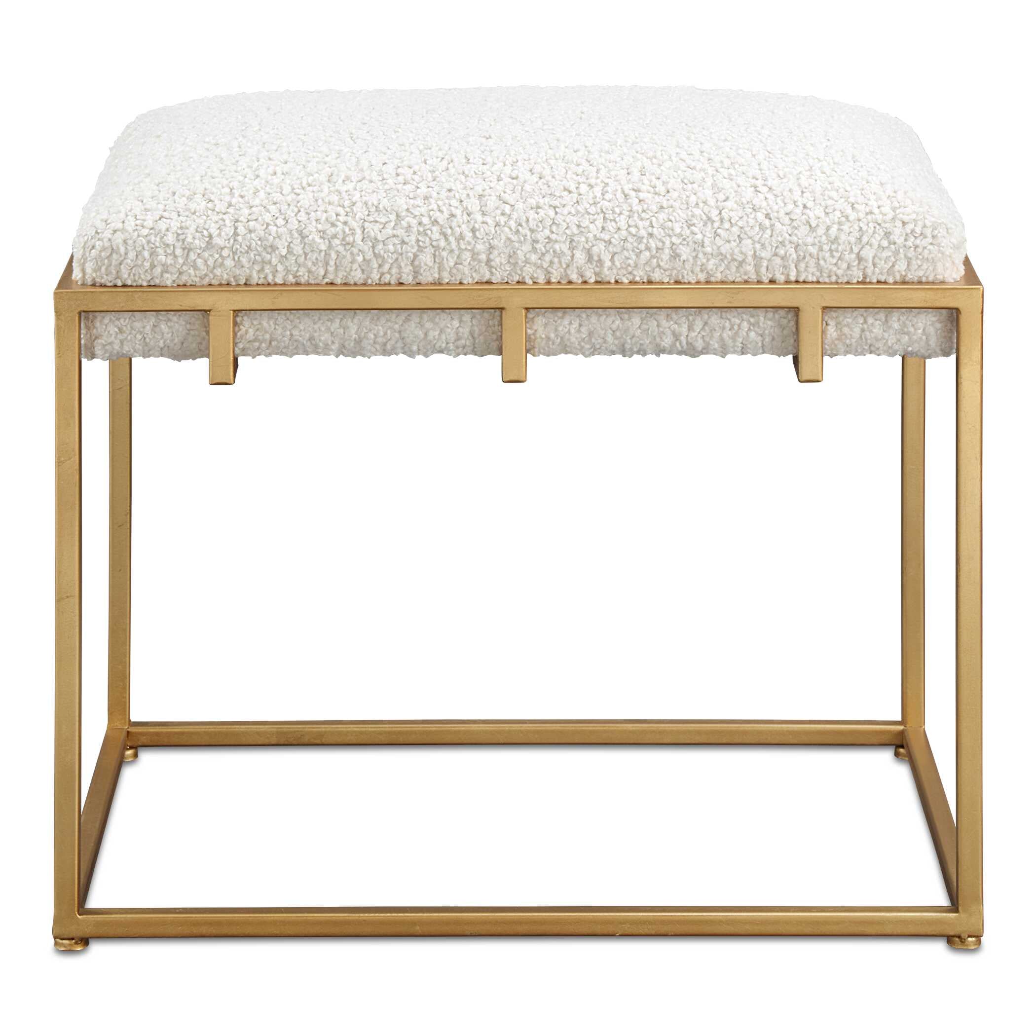 Paradox Small Gold & White Shearling Bench