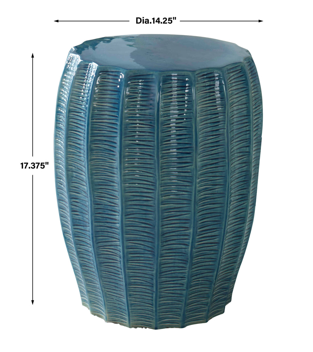 Harbor Aqua Blue Garden Stool